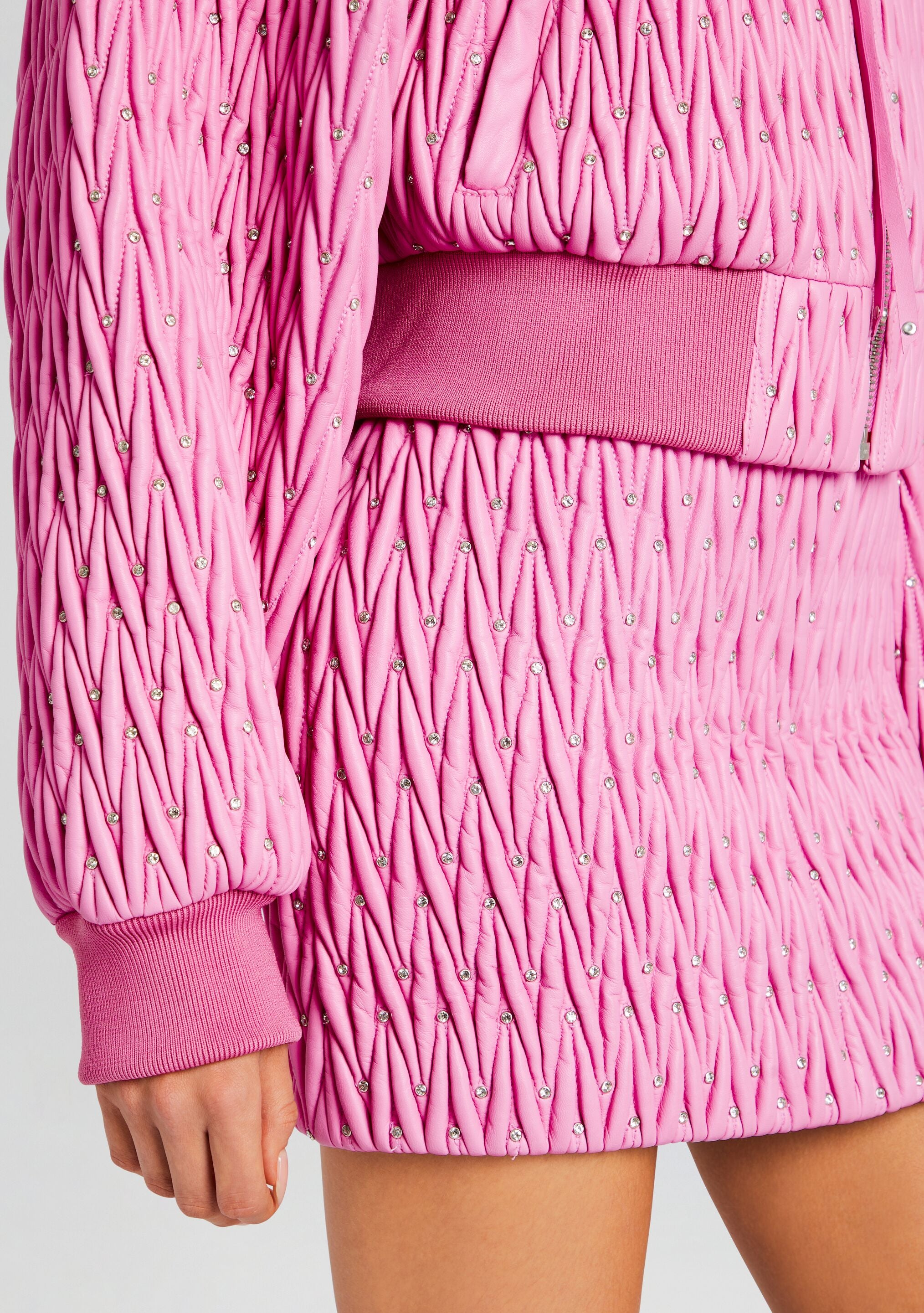 Morgana Embellished Leather Jacket-Stylulu