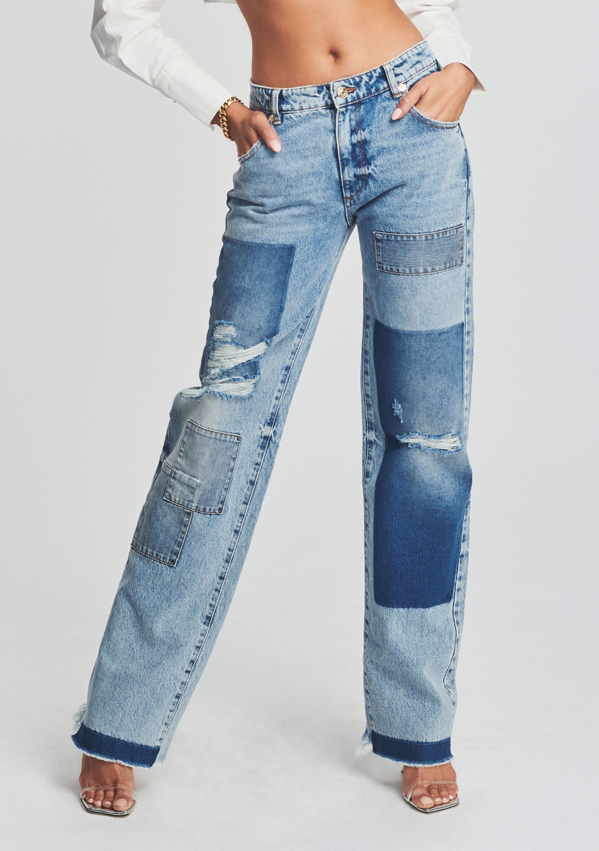Heidi Straight Leg Patch Jean-Stylulu