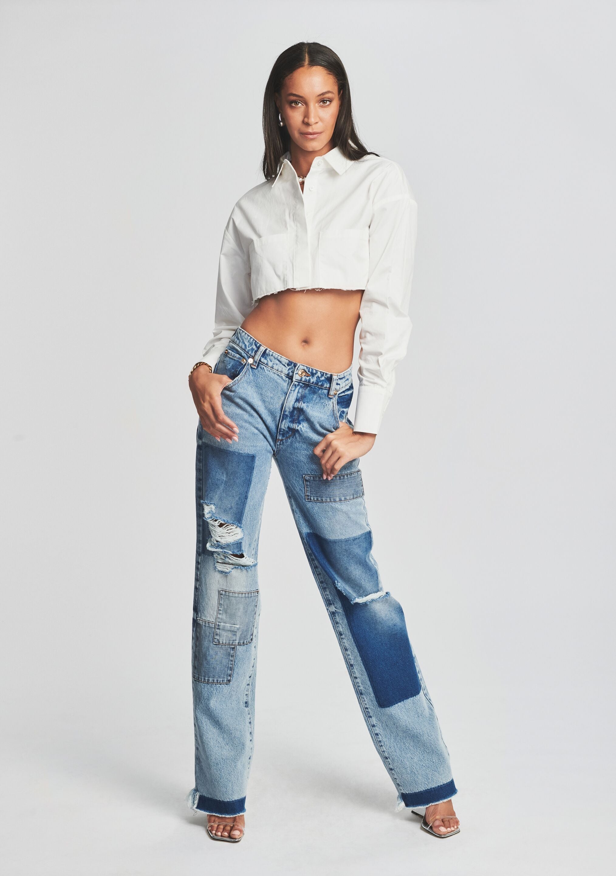 Heidi Straight Leg Patch Jean-Stylulu