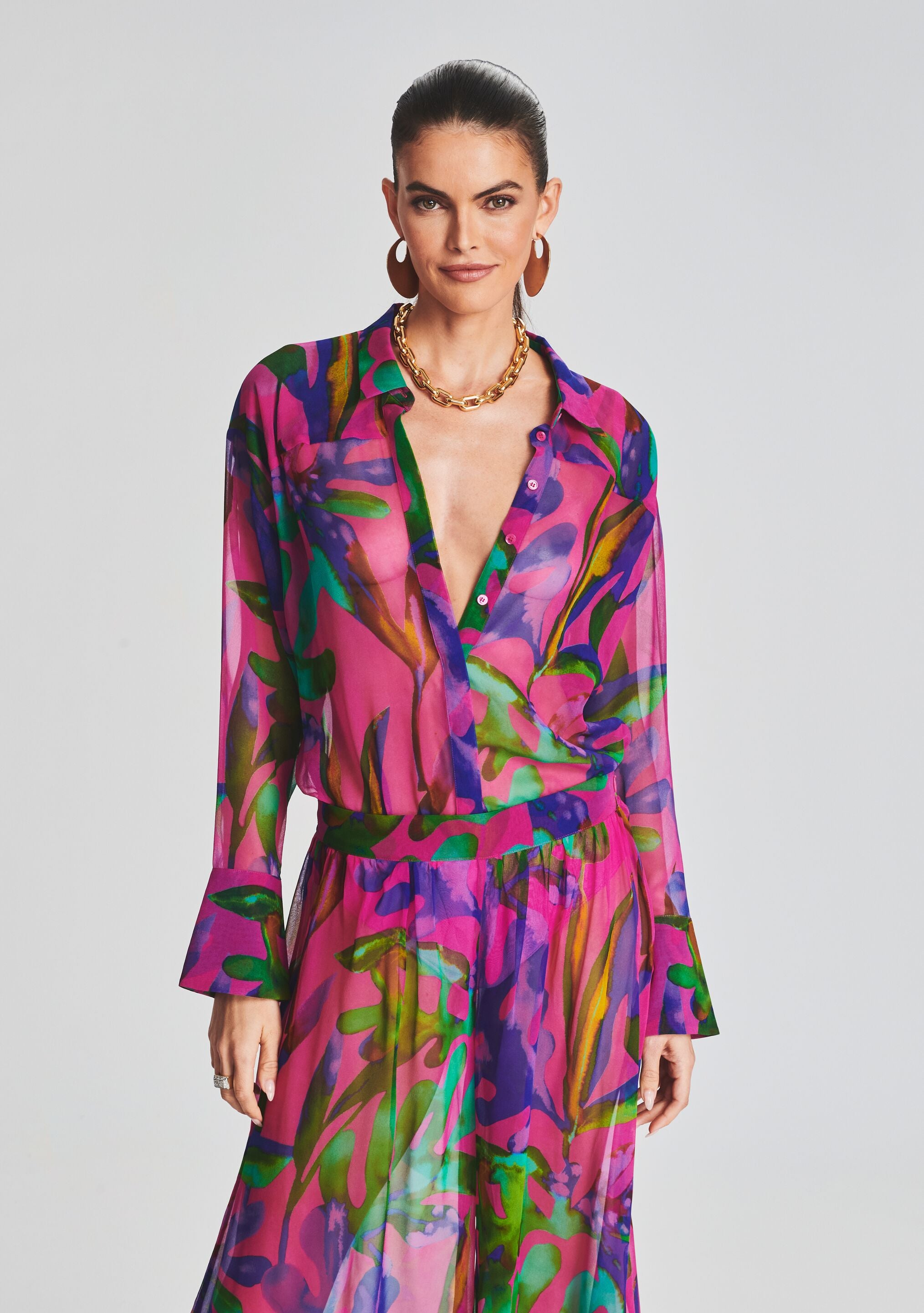 Ramona Silk Chiffon Shirt-Stylulu