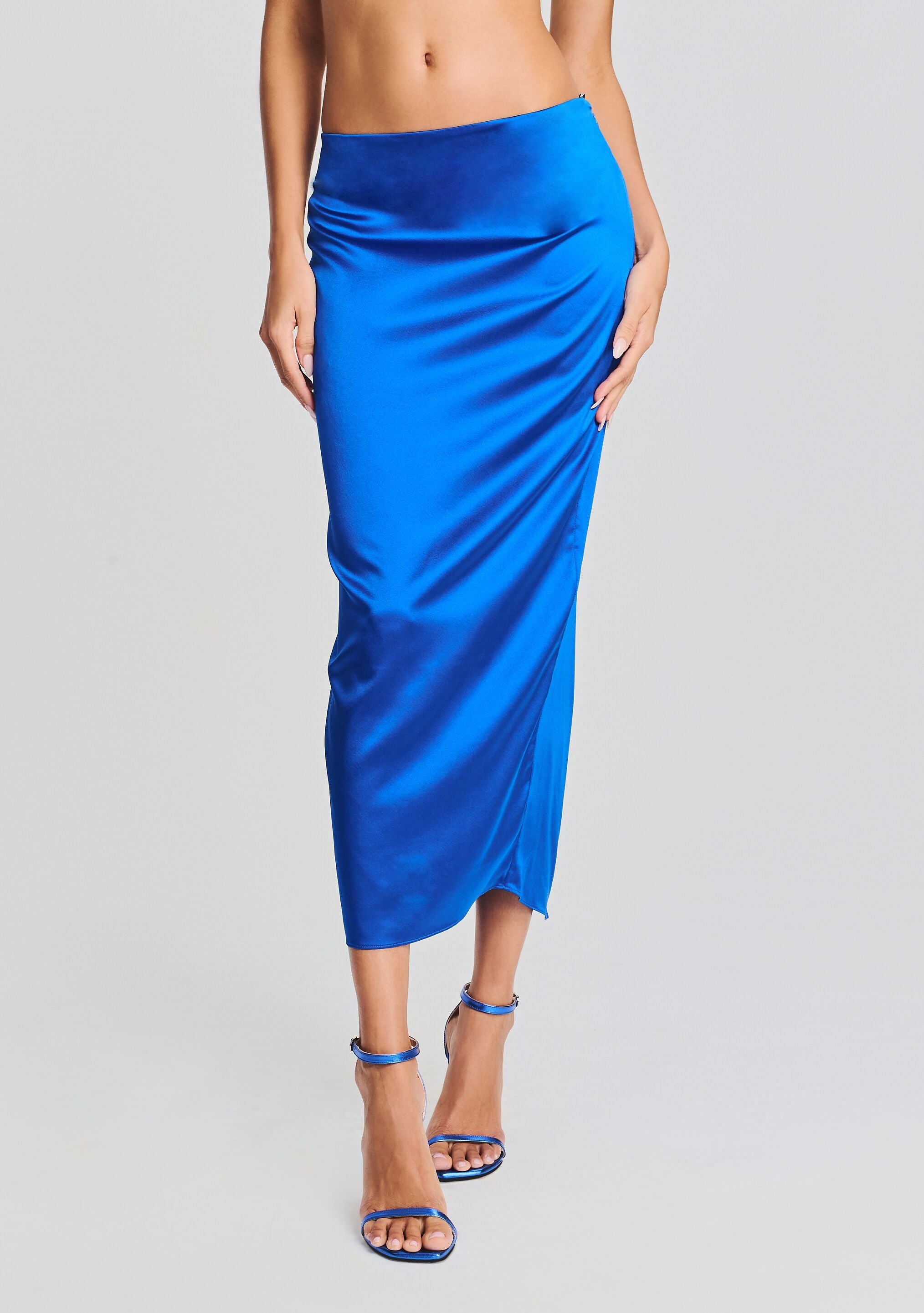 Julian Silk Midi Skirt-Stylulu