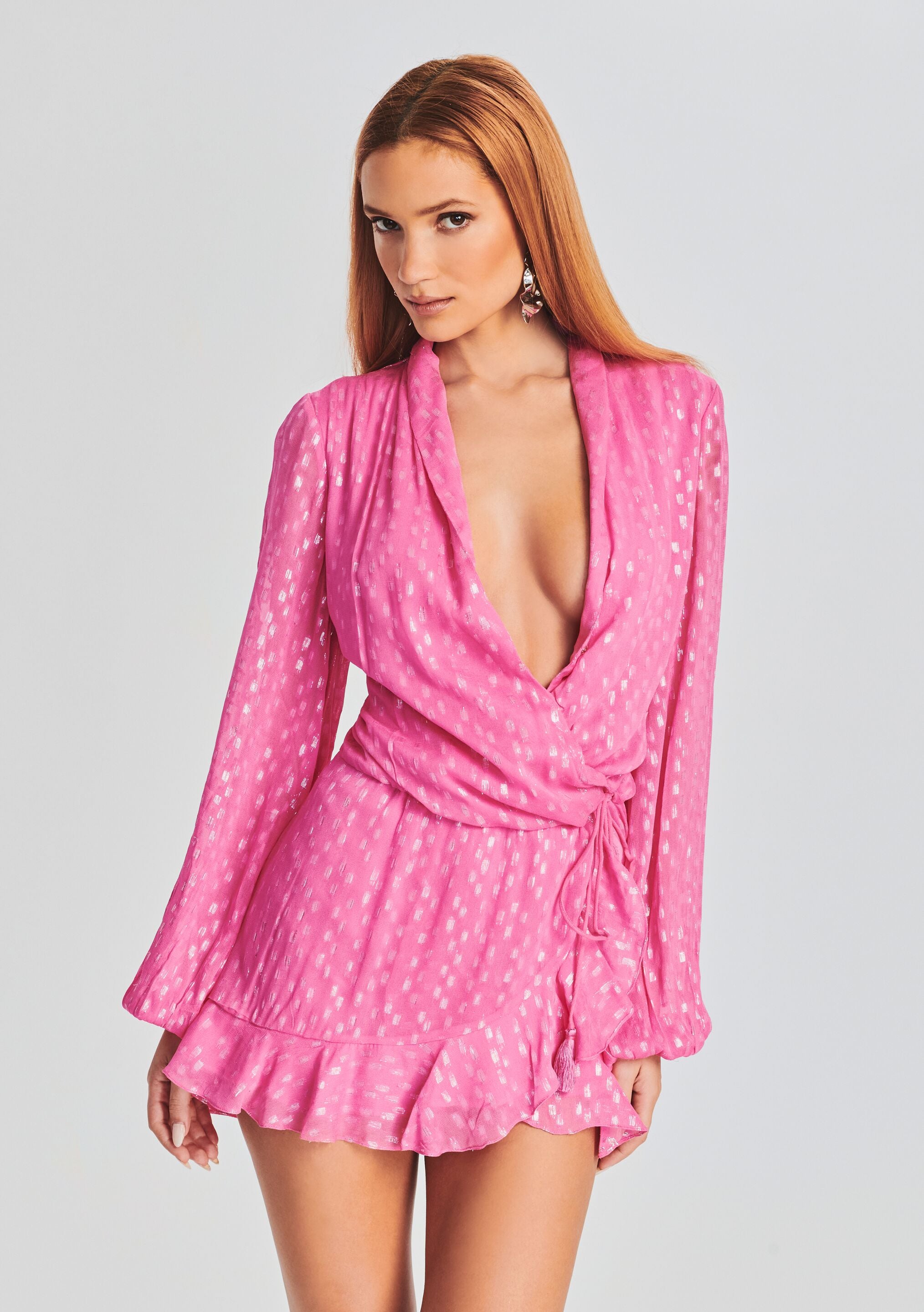 Fuchsia Short Dress-Stylulu