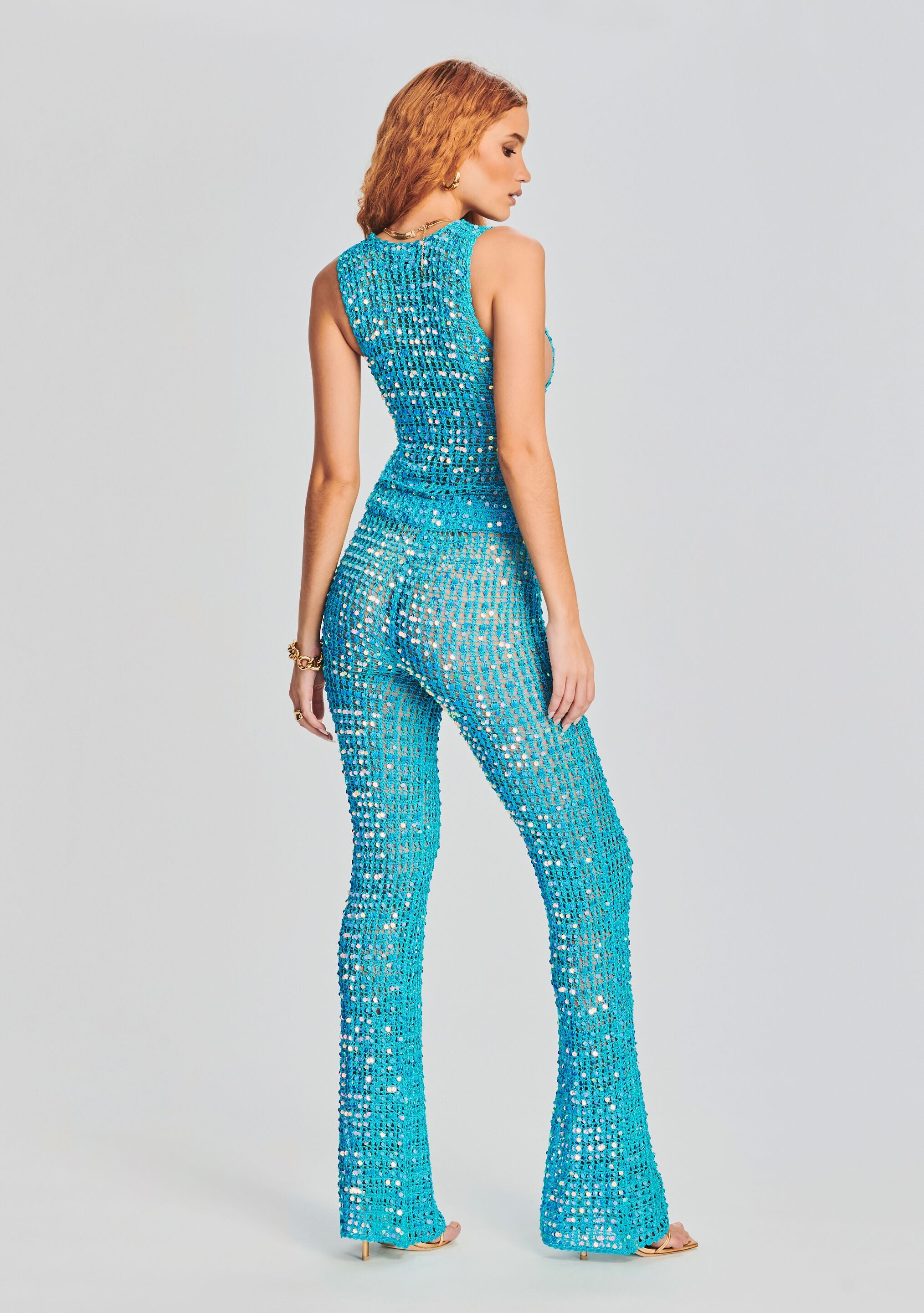 Nirvana Sequin Crochet Jumpsuit-Stylulu