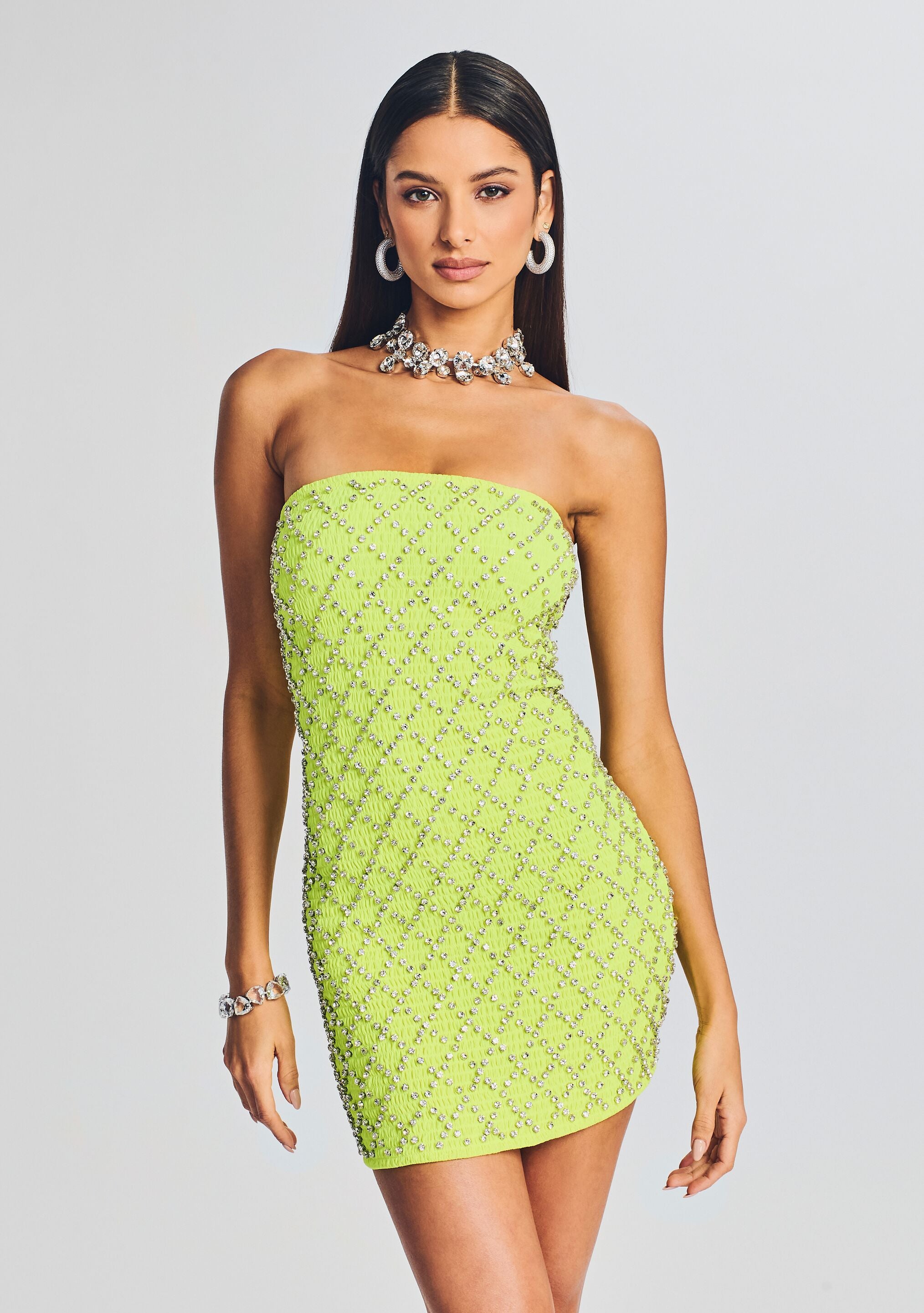 Felicity Embellished Chiffon Dress-Stylulu