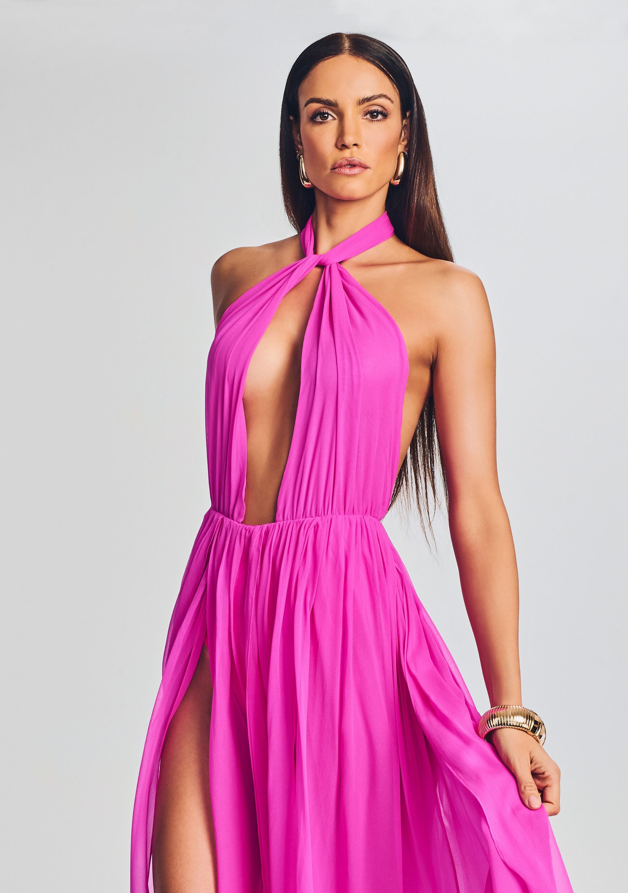 Ina Silk Chiffon Dress-Stylulu