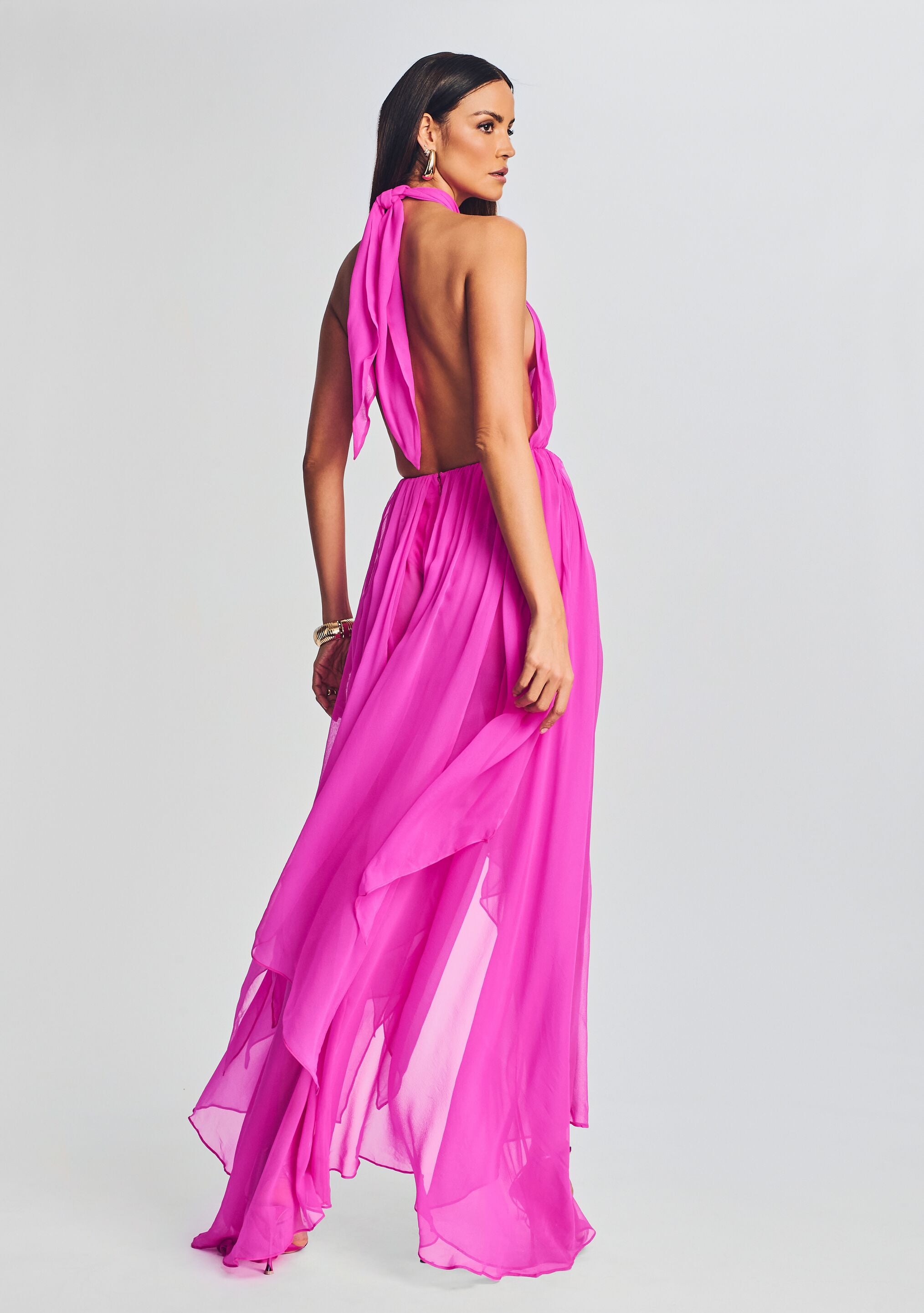 Ina Silk Chiffon Dress-Stylulu