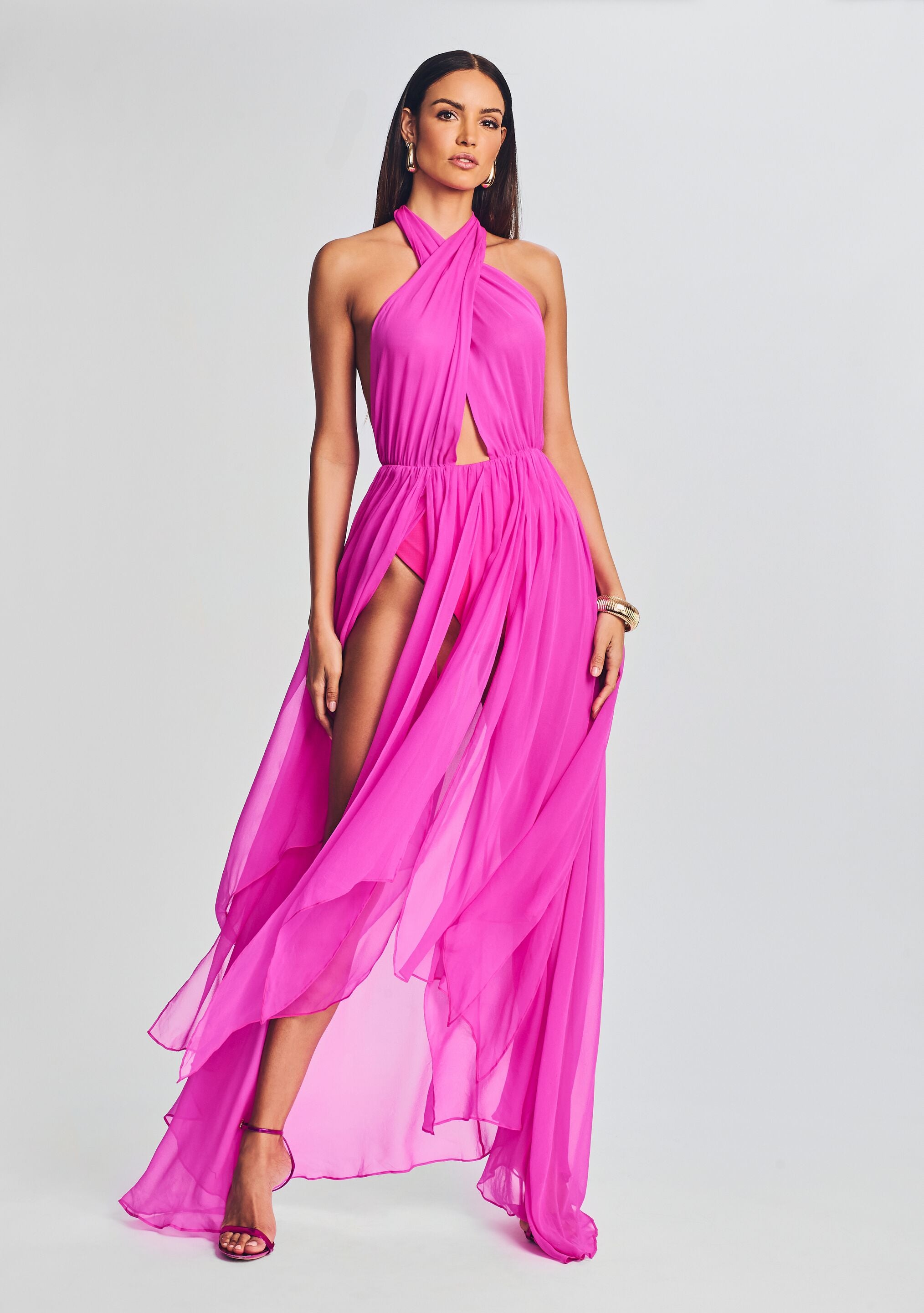 Ina Silk Chiffon Dress-Stylulu