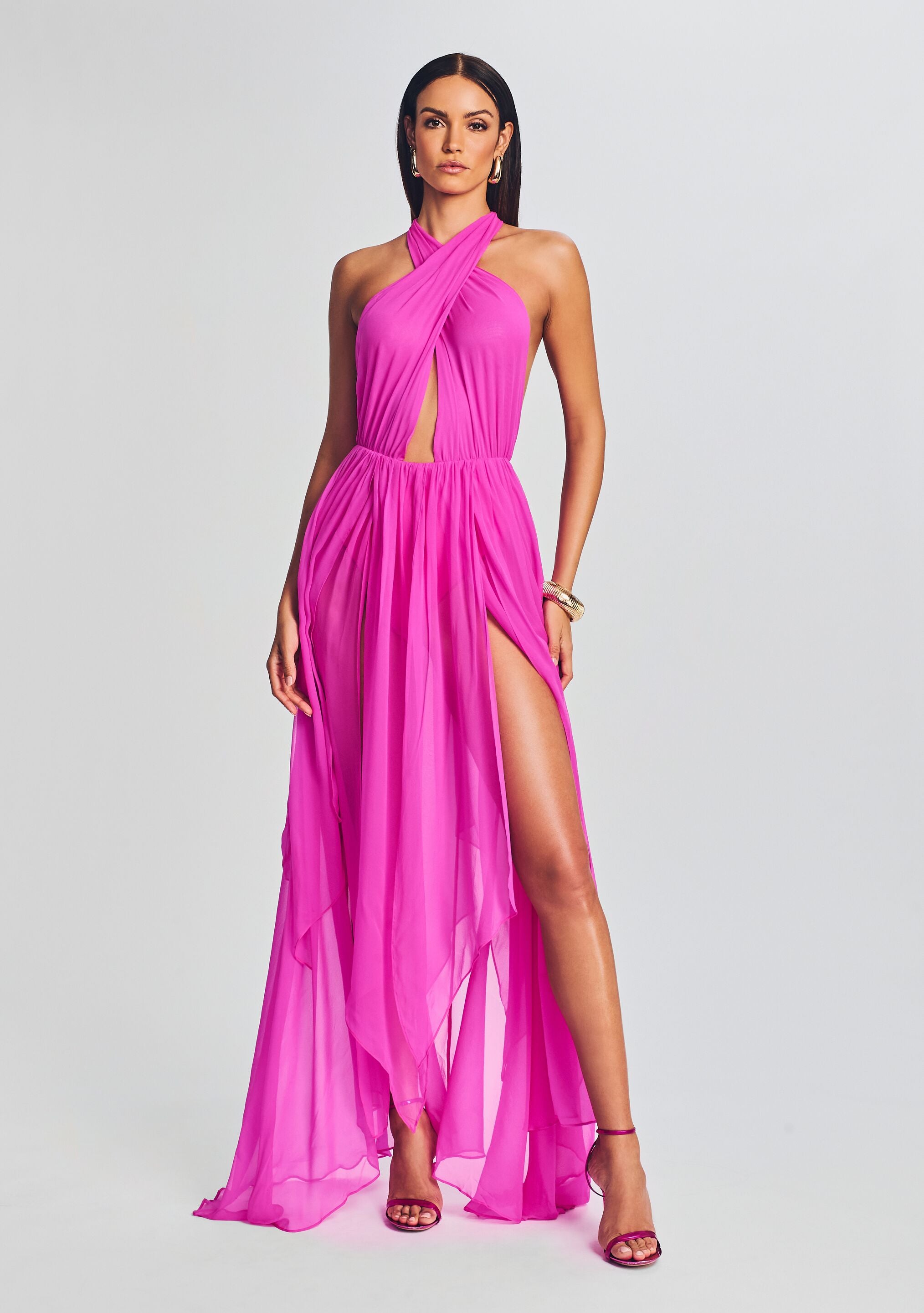 Ina Silk Chiffon Dress-Stylulu