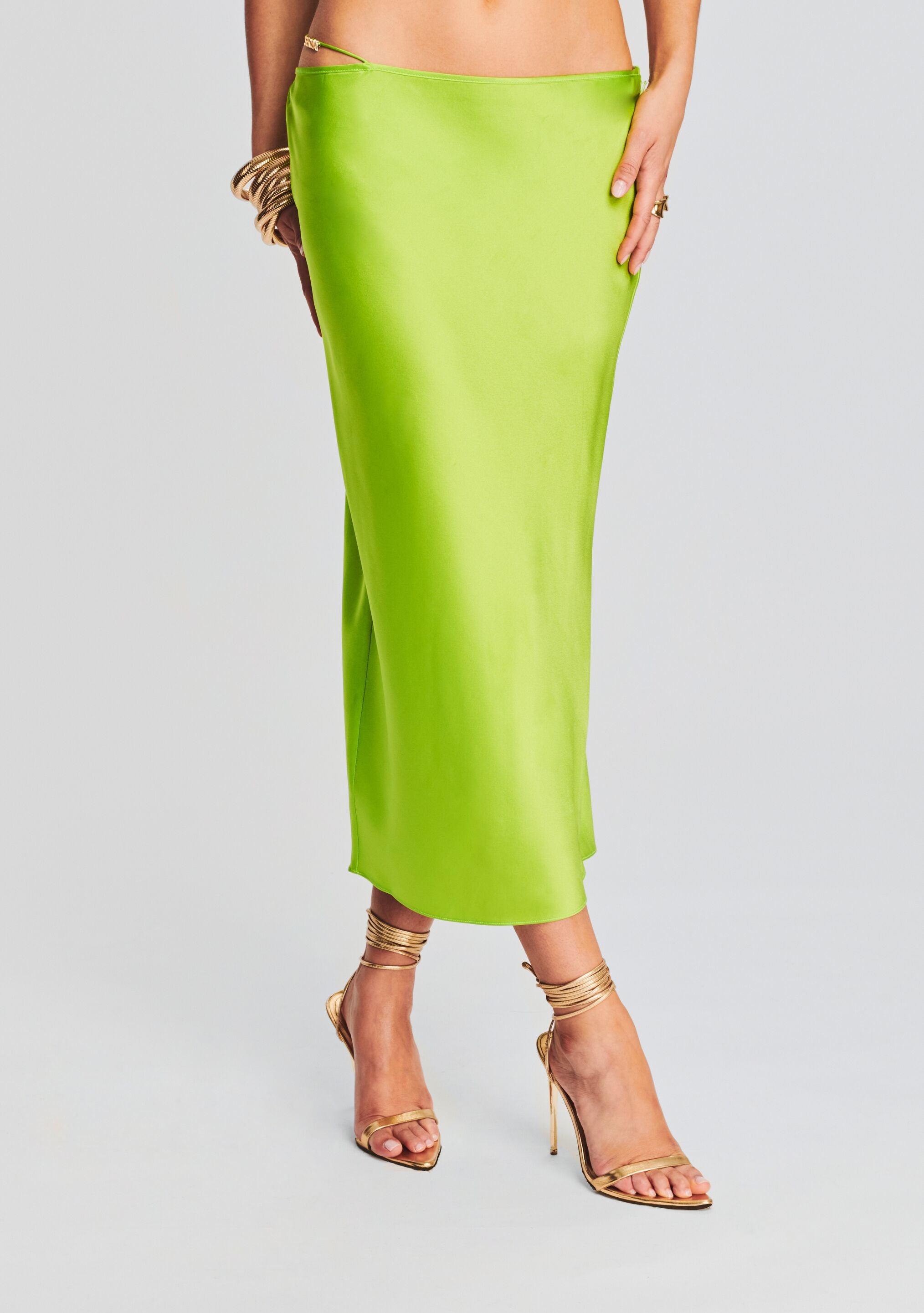 Penina Silk Midi Skirt-Stylulu