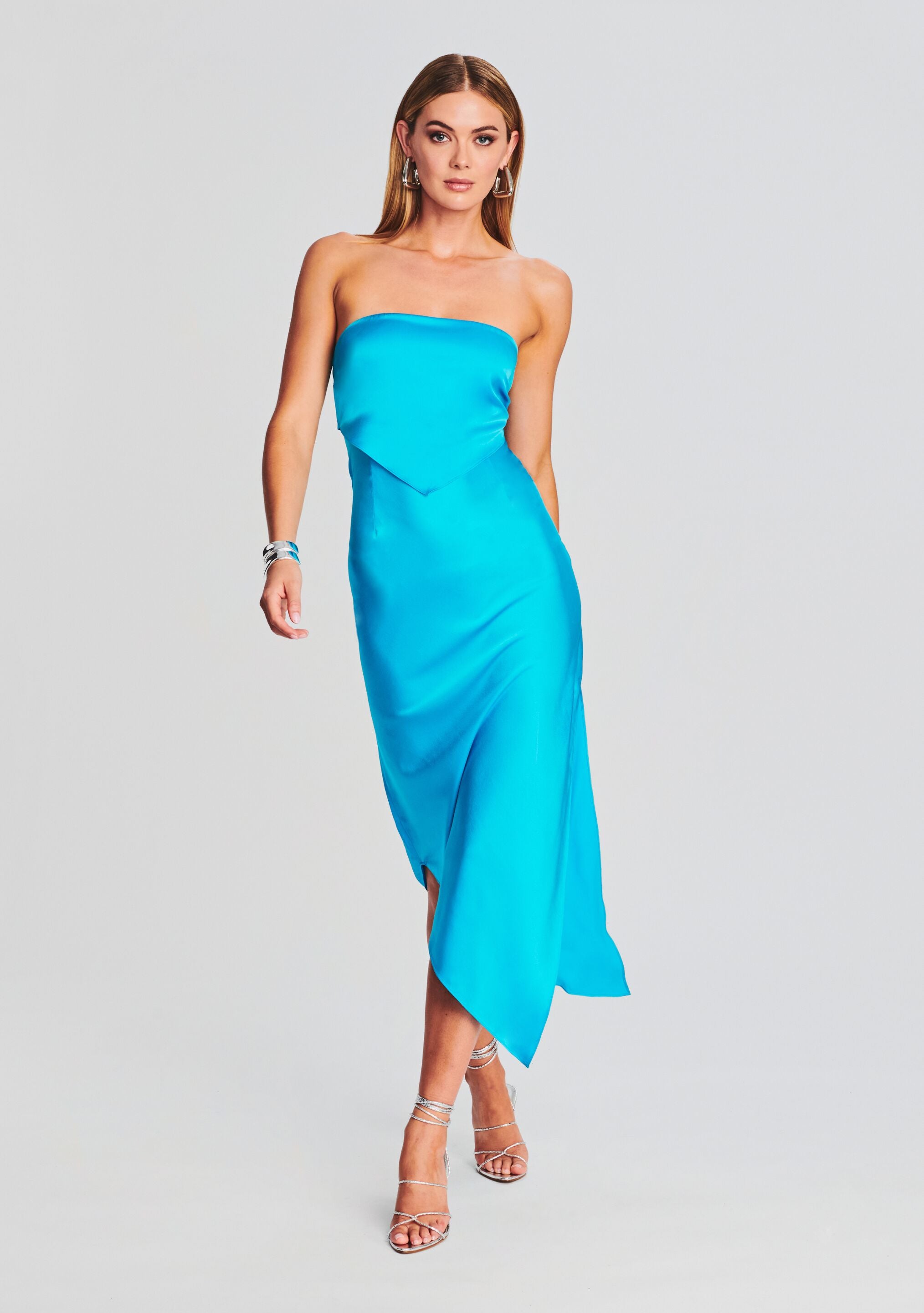 Ginni Silk Midi Dress-Stylulu