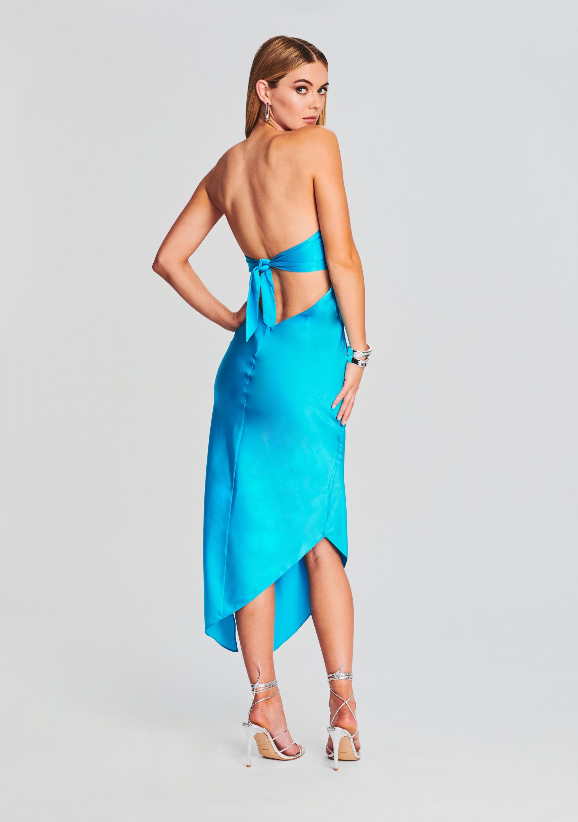 Ginni Silk Midi Dress-Stylulu