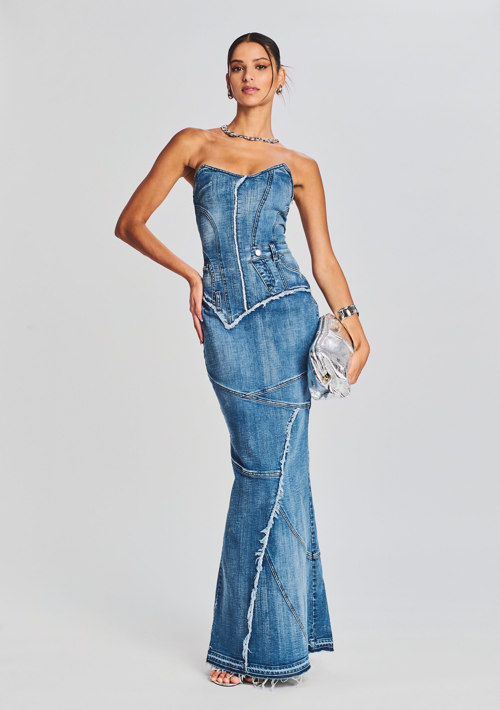 Tamara Denim Dress-Stylulu