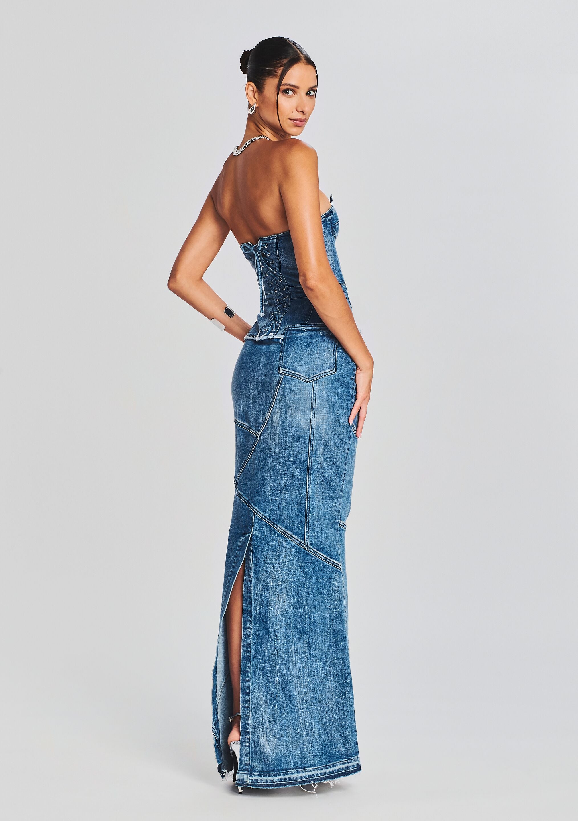 Tamara Denim Dress-Stylulu