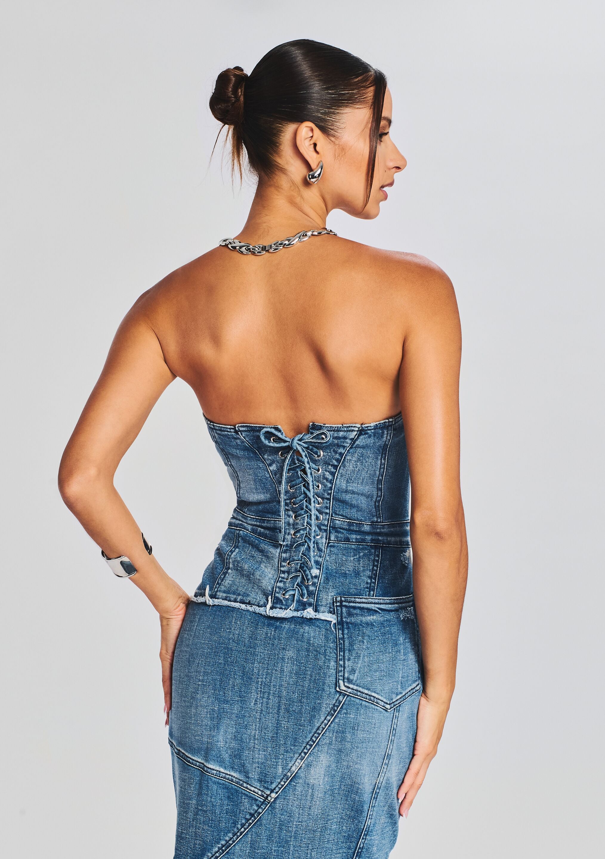 Tamara Denim Dress-Stylulu