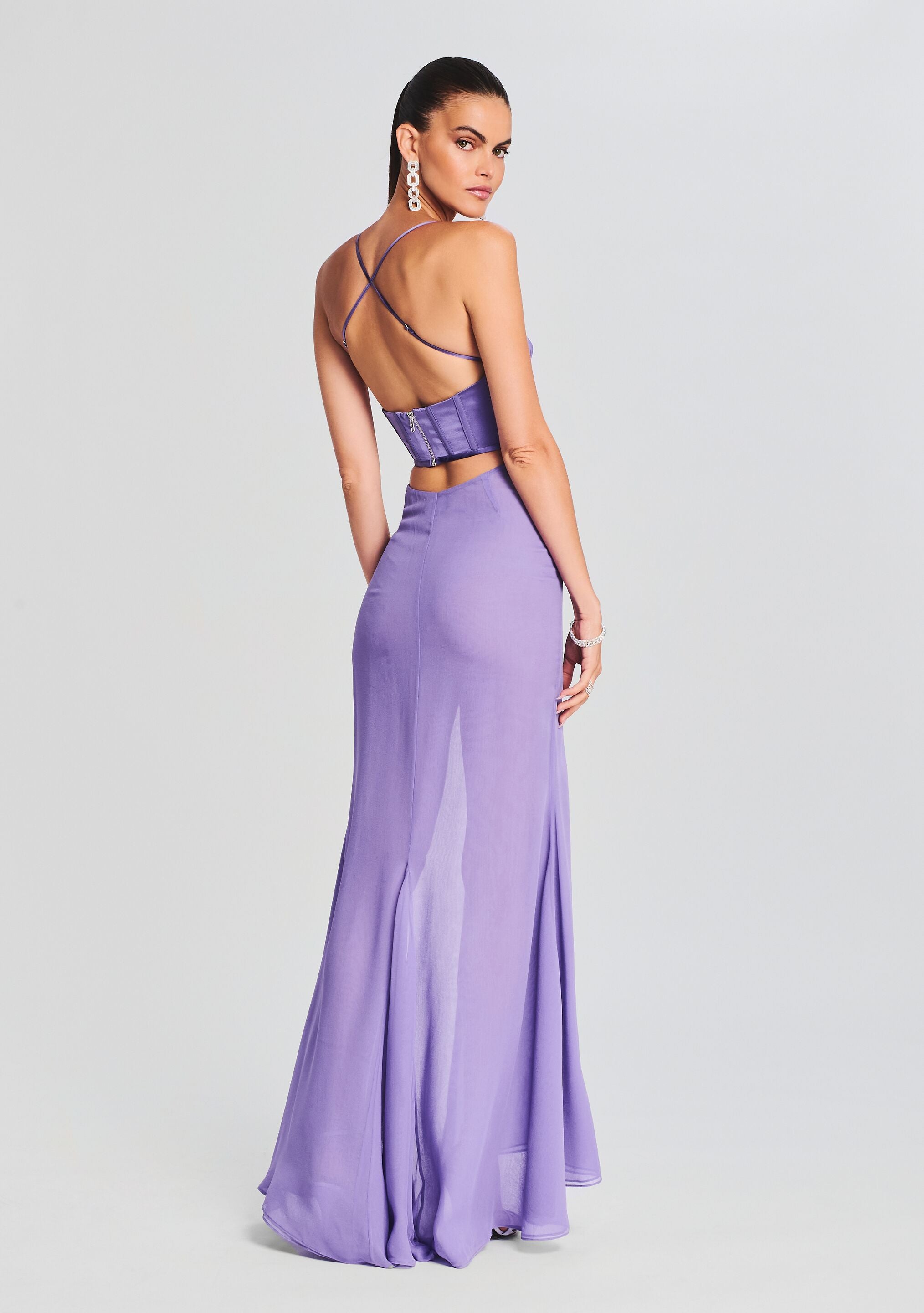 Larissa Silk Corset Dress-Stylulu