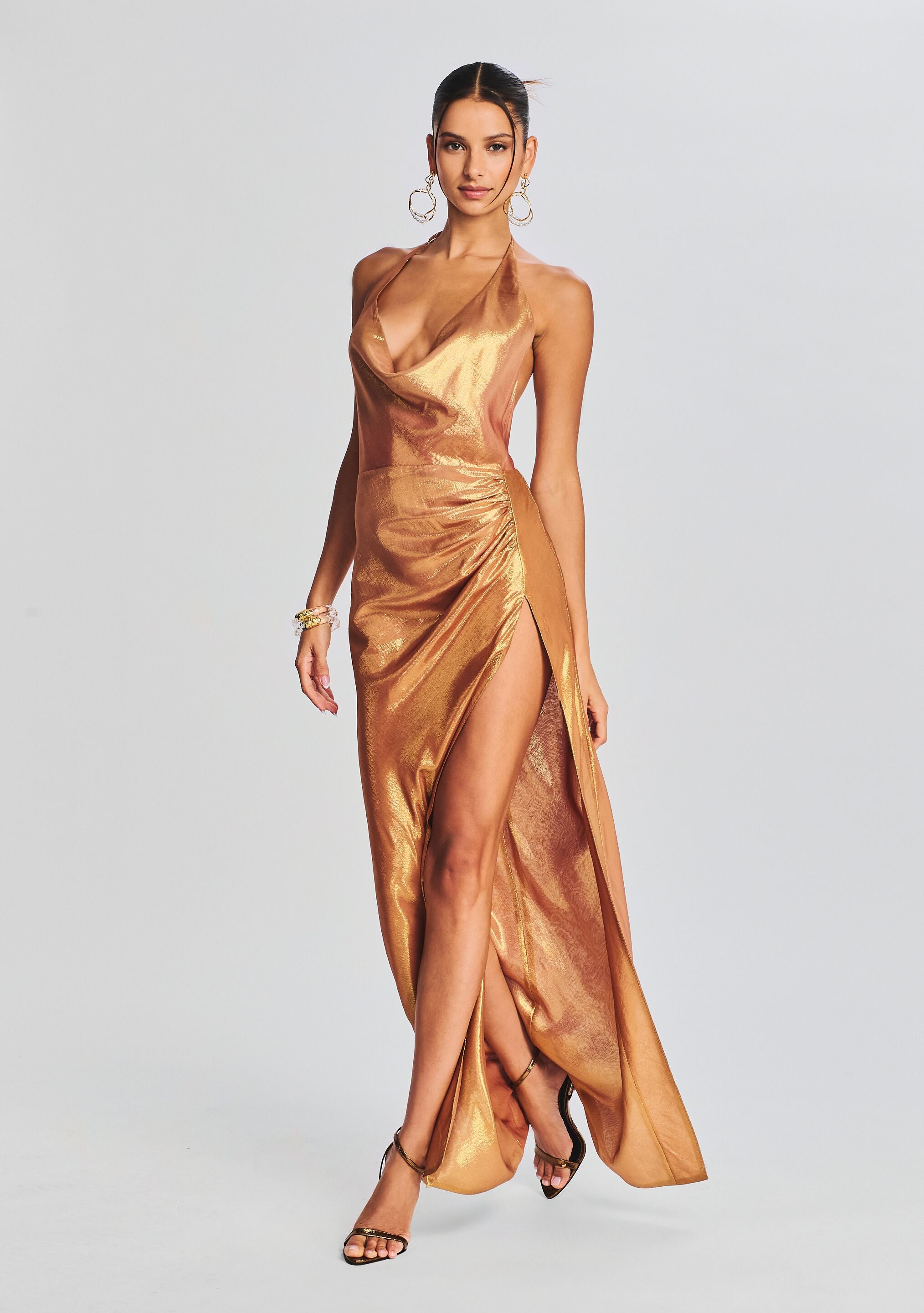 Cleo Silk Chiffon Dress-Stylulu