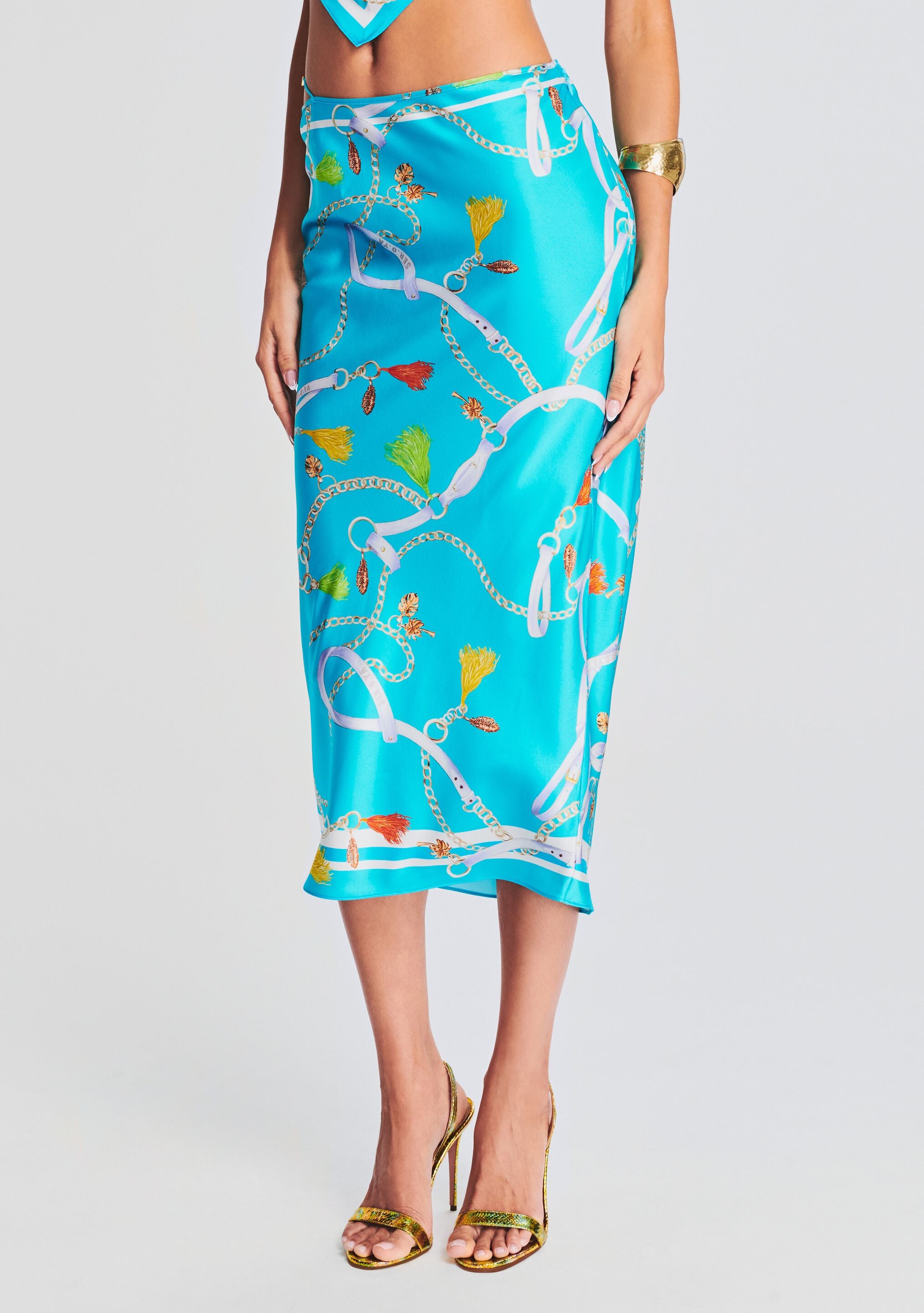 Penina Silk Midi Skirt-Stylulu