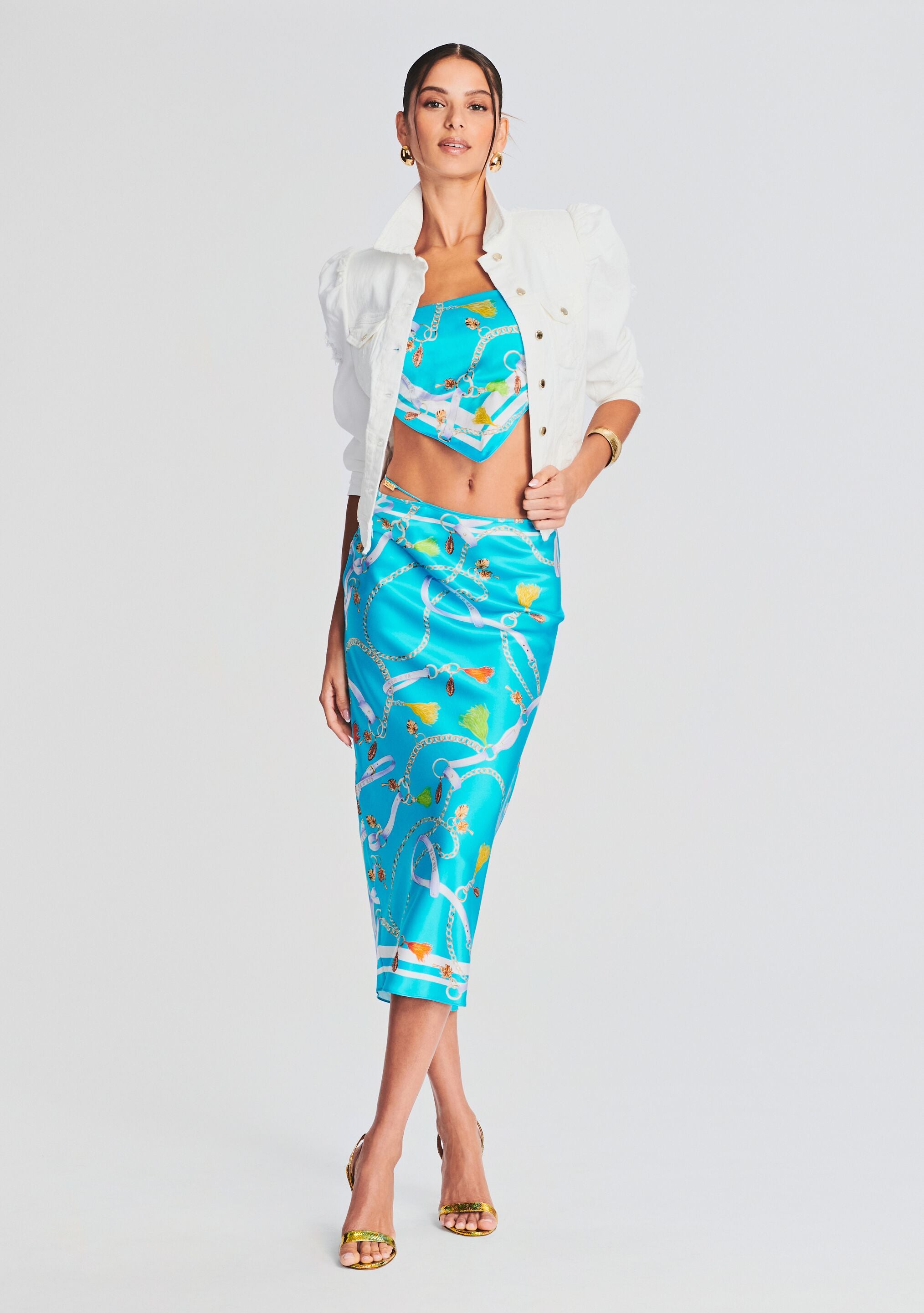 Penina Silk Midi Skirt-Stylulu