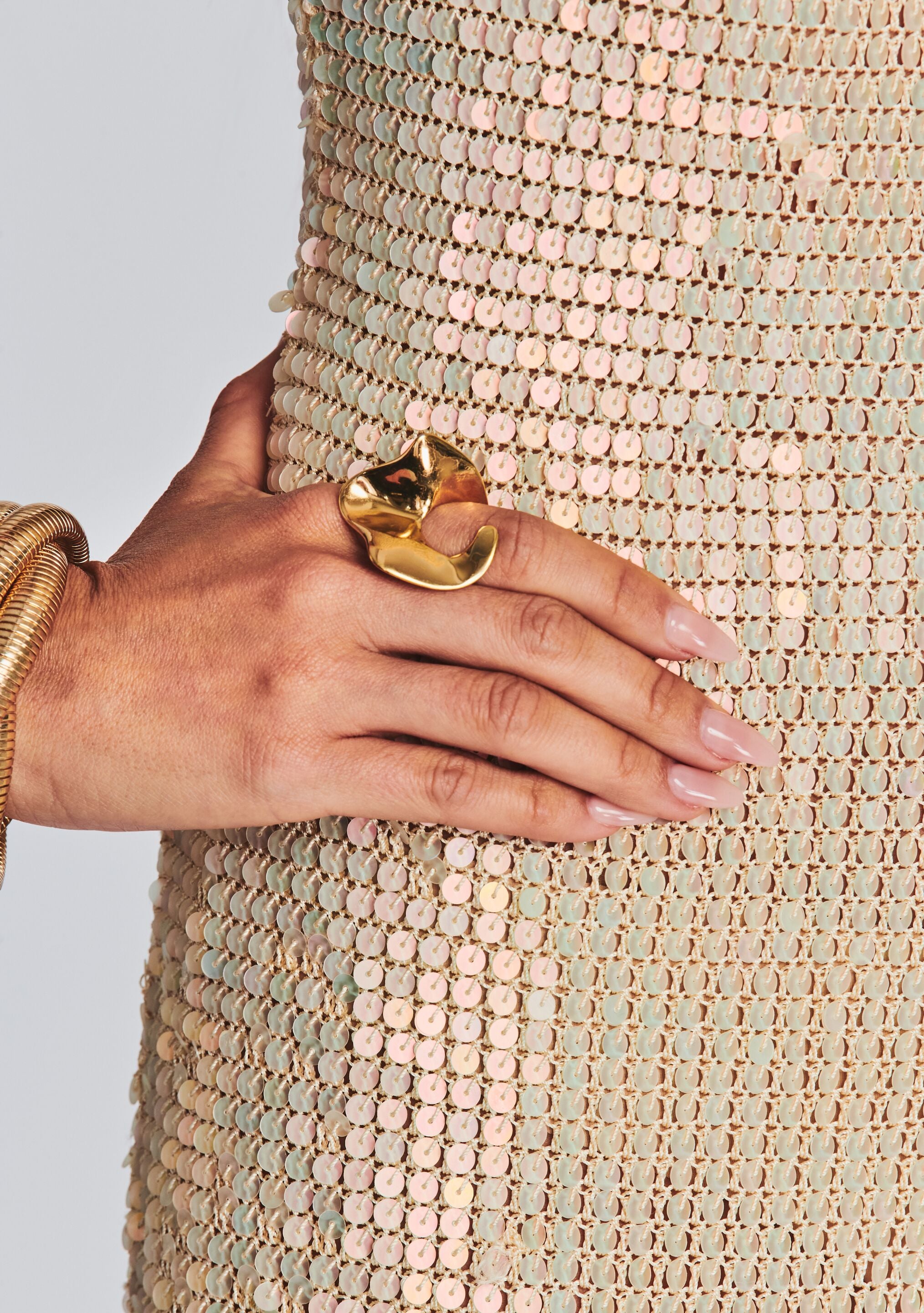 Nalu Sequin Fringe Crochet Dress-Stylulu