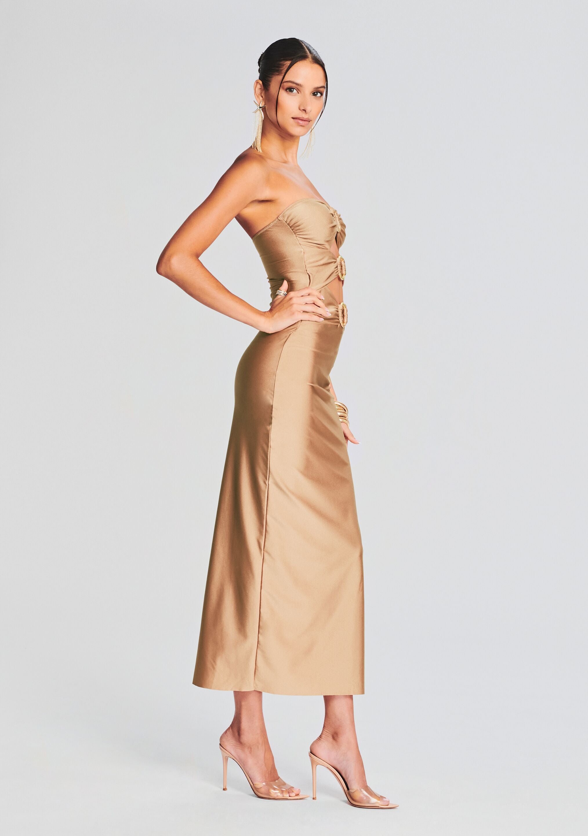 Lily Lycra Maxi Dress-Stylulu