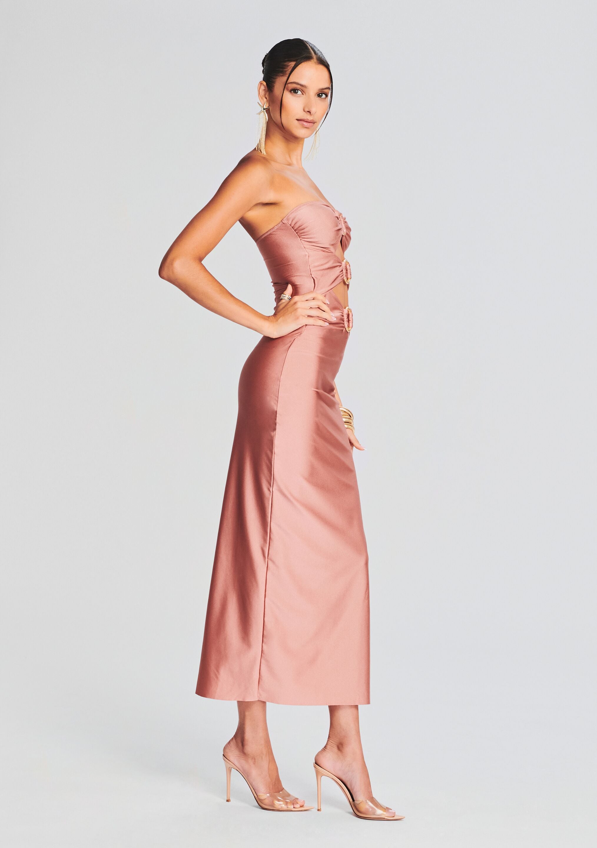 Lily Lycra Maxi Dress-Stylulu