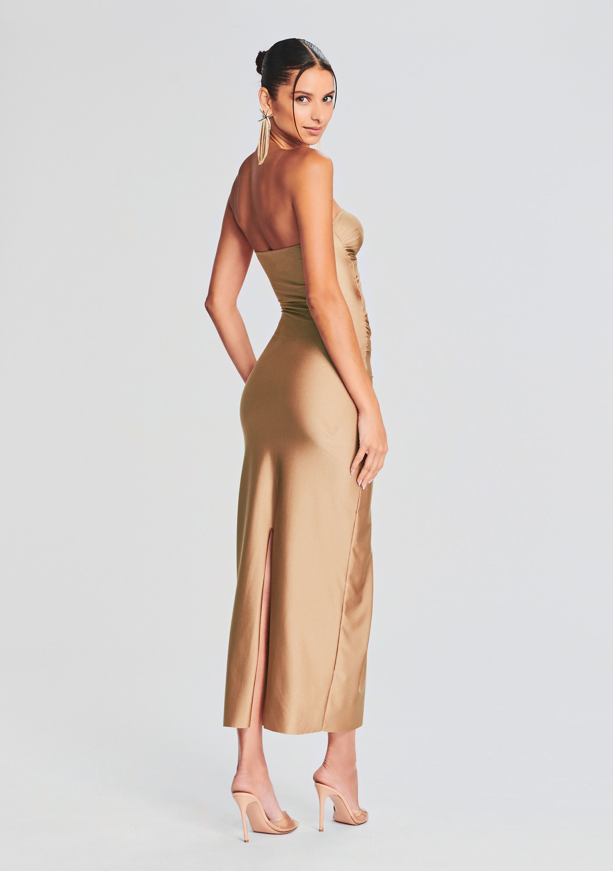 Lily Lycra Maxi Dress-Stylulu
