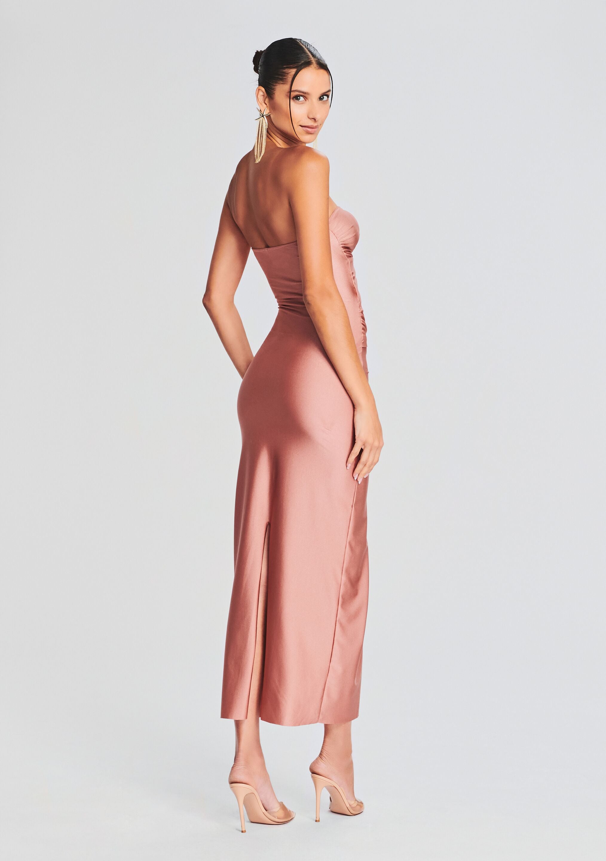 Lily Lycra Maxi Dress-Stylulu