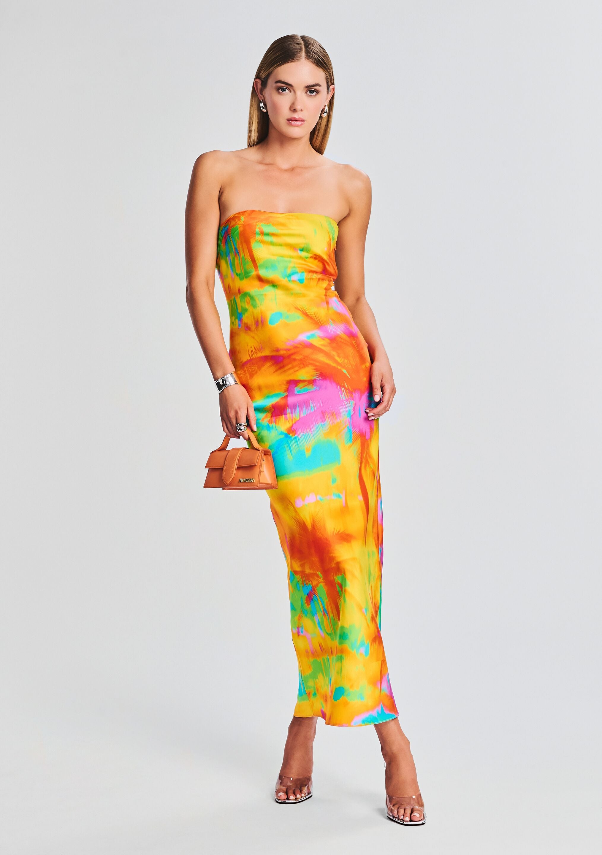 Cerith Silk Strapless Midi Dress-Stylulu