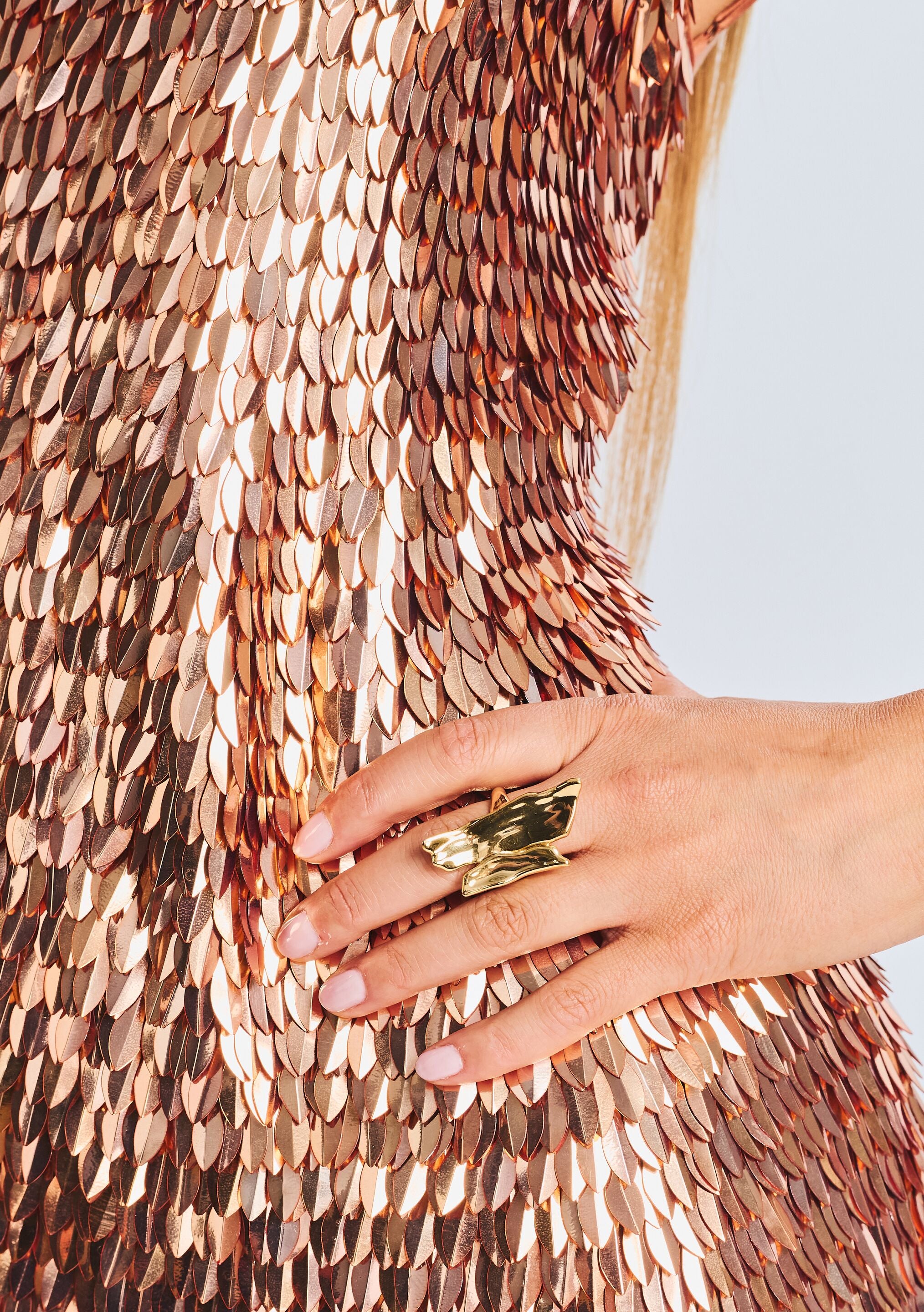 Nara Feather Sequin Dress-Stylulu