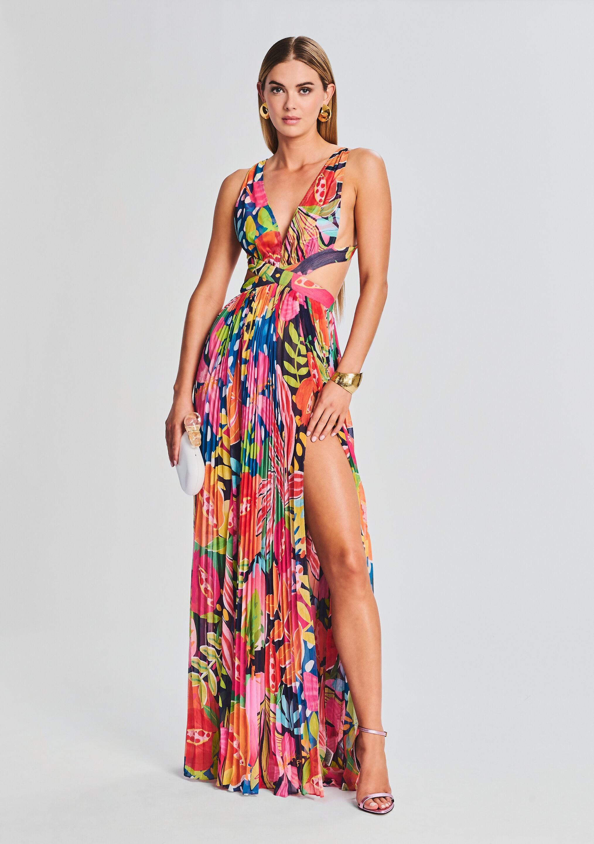 Plum Cut Out Maxi Dress-Stylulu