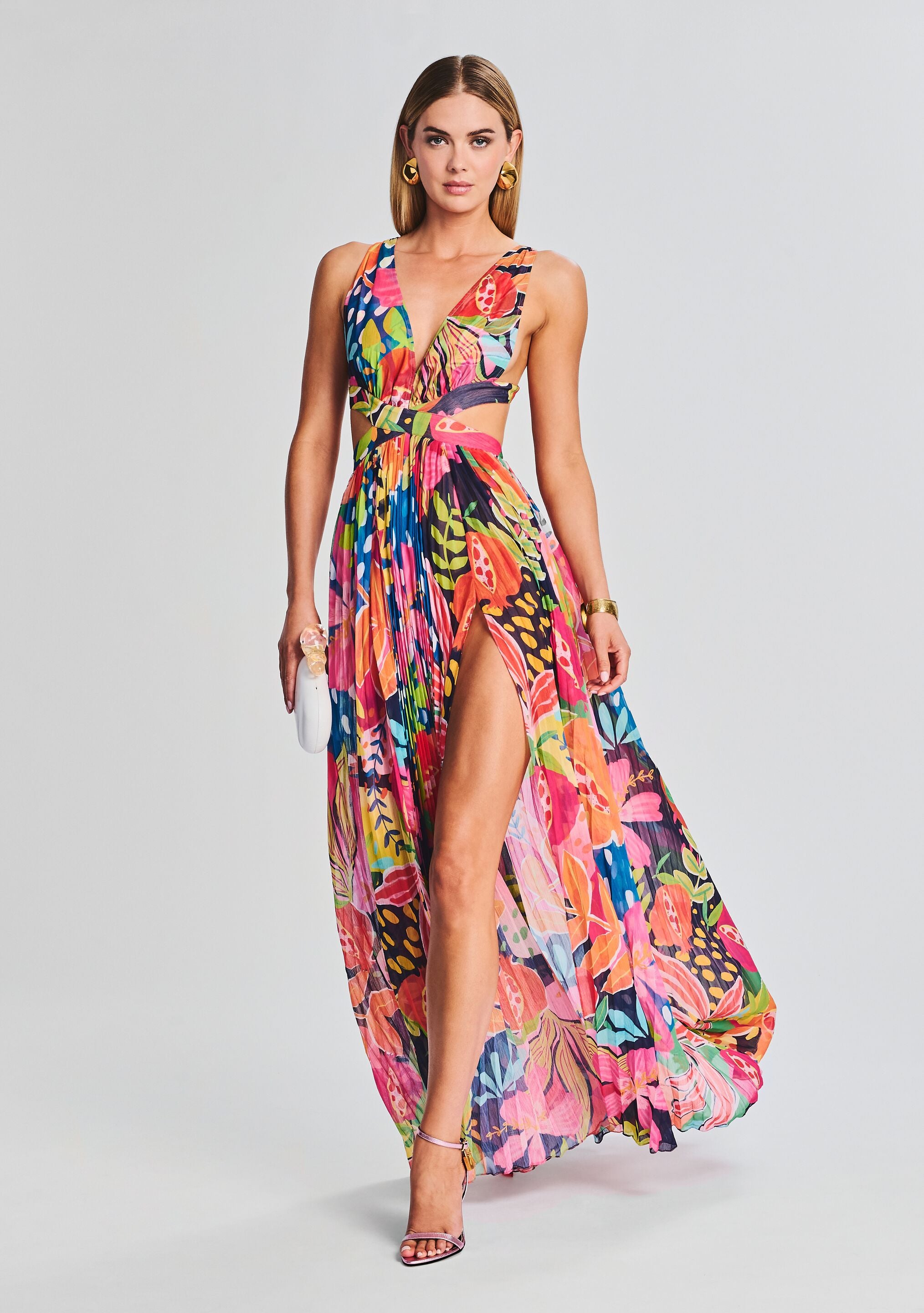 Plum Cut Out Maxi Dress-Stylulu