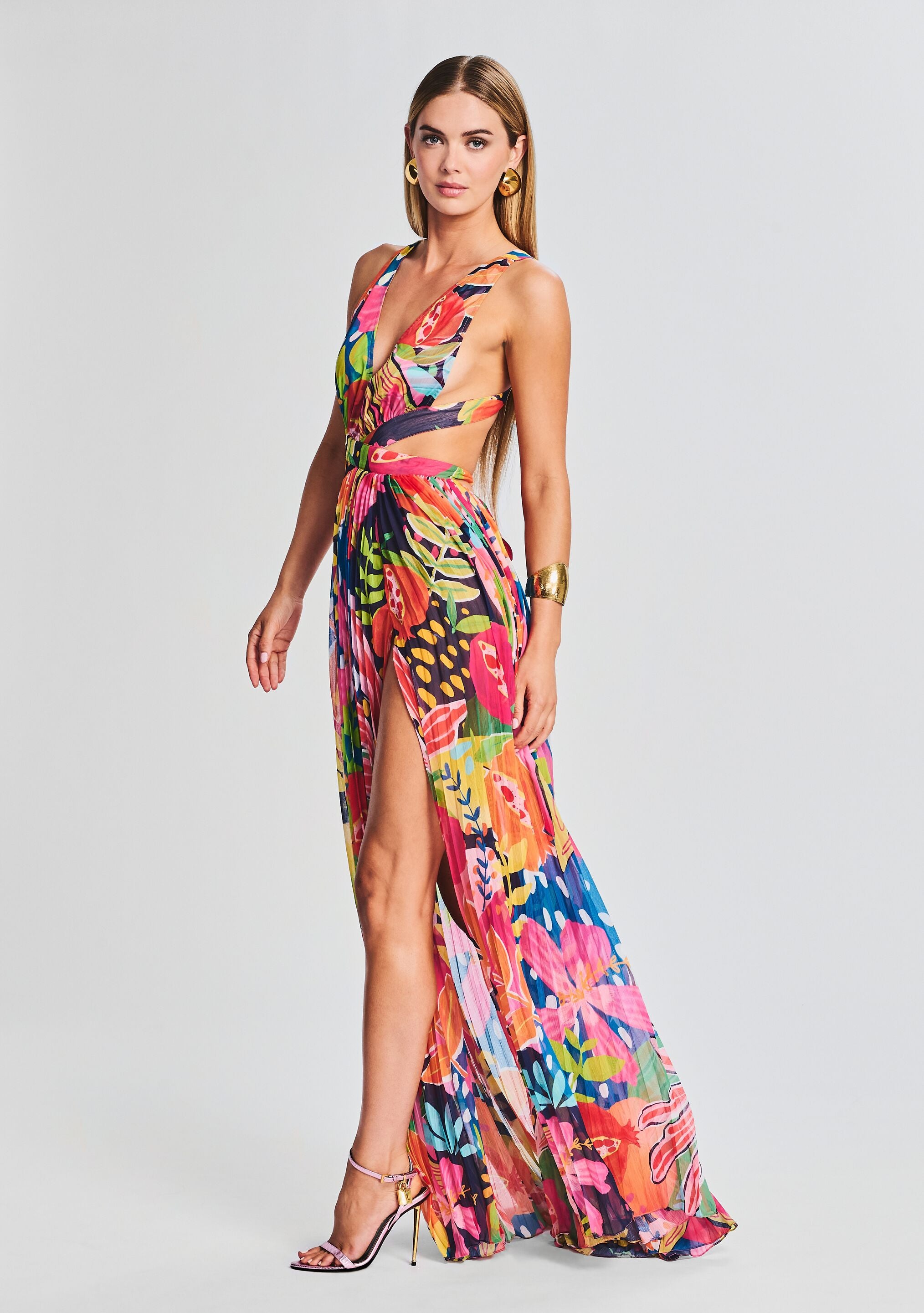 Plum Cut Out Maxi Dress-Stylulu