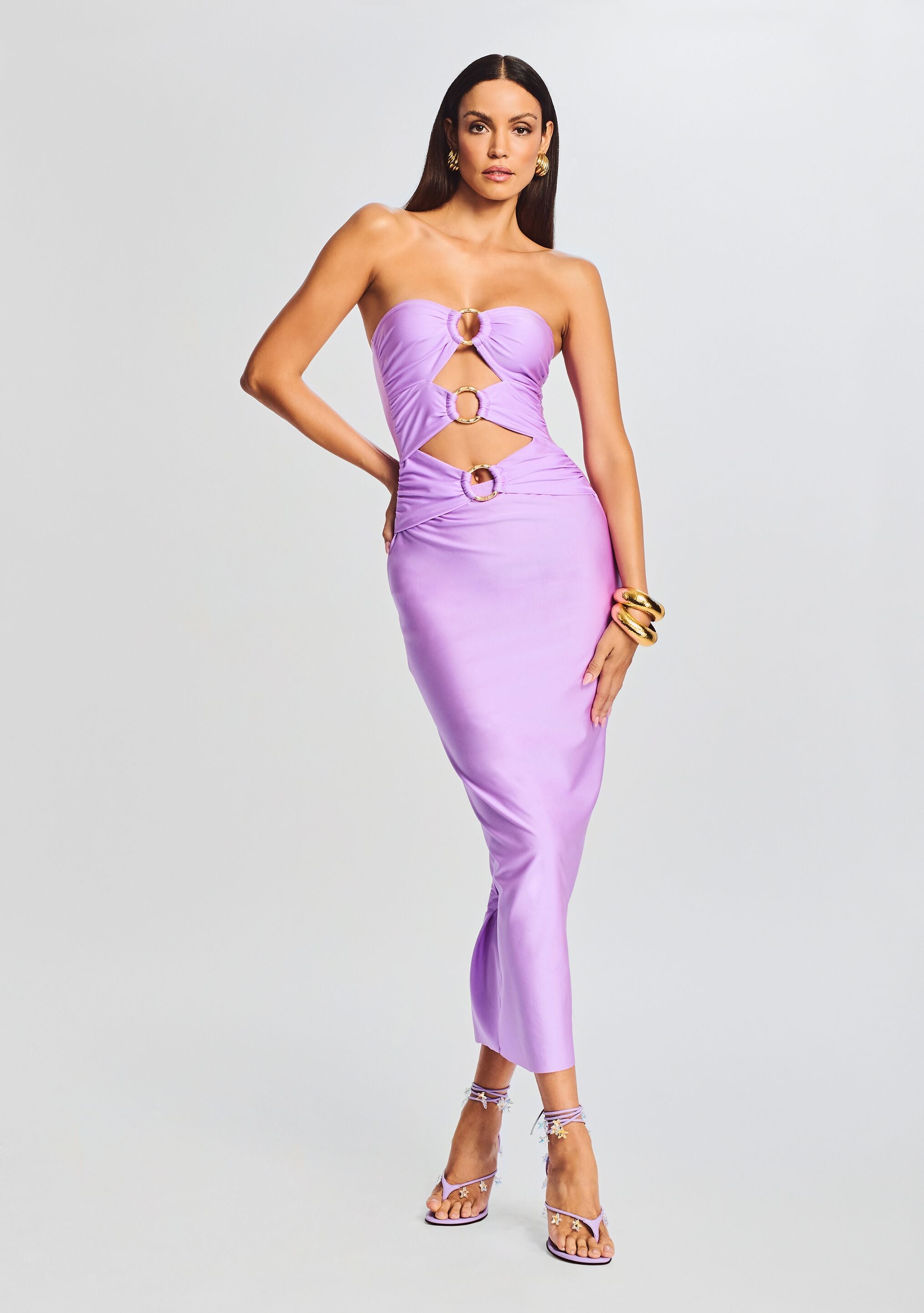Lily Lycra Maxi Dress-Stylulu