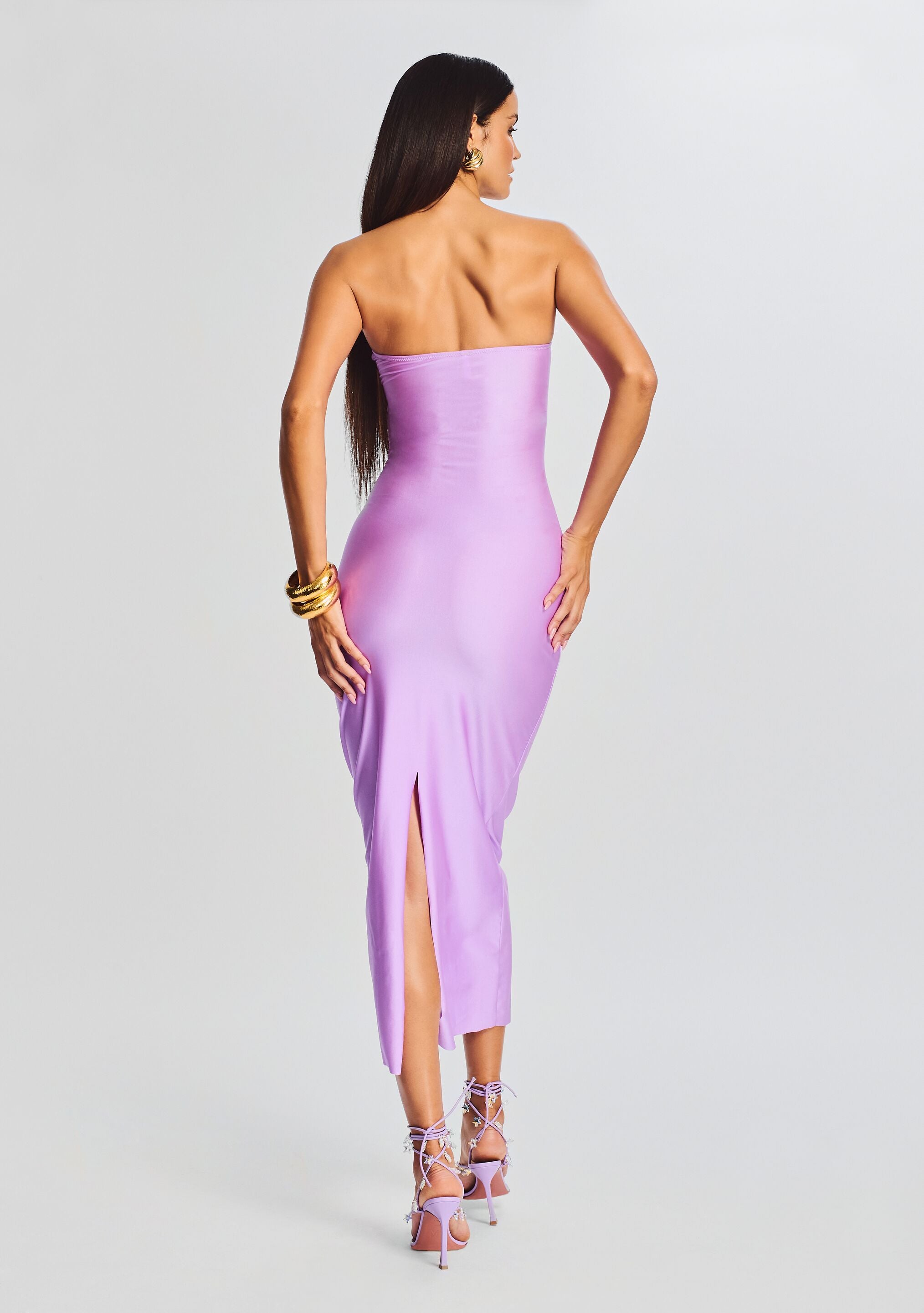 Lily Lycra Maxi Dress-Stylulu