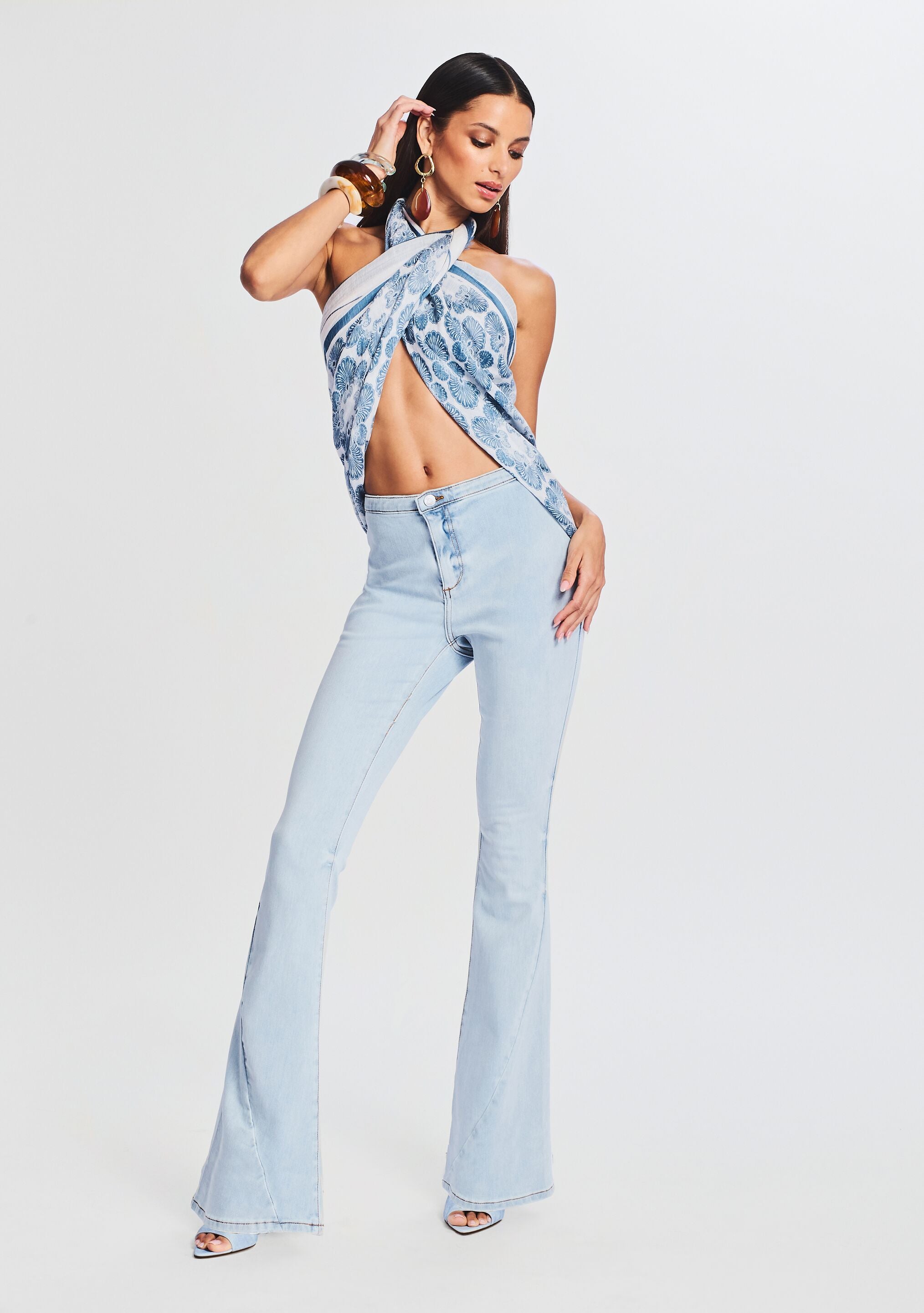 Nora Mid Rise Flare Jean-Stylulu