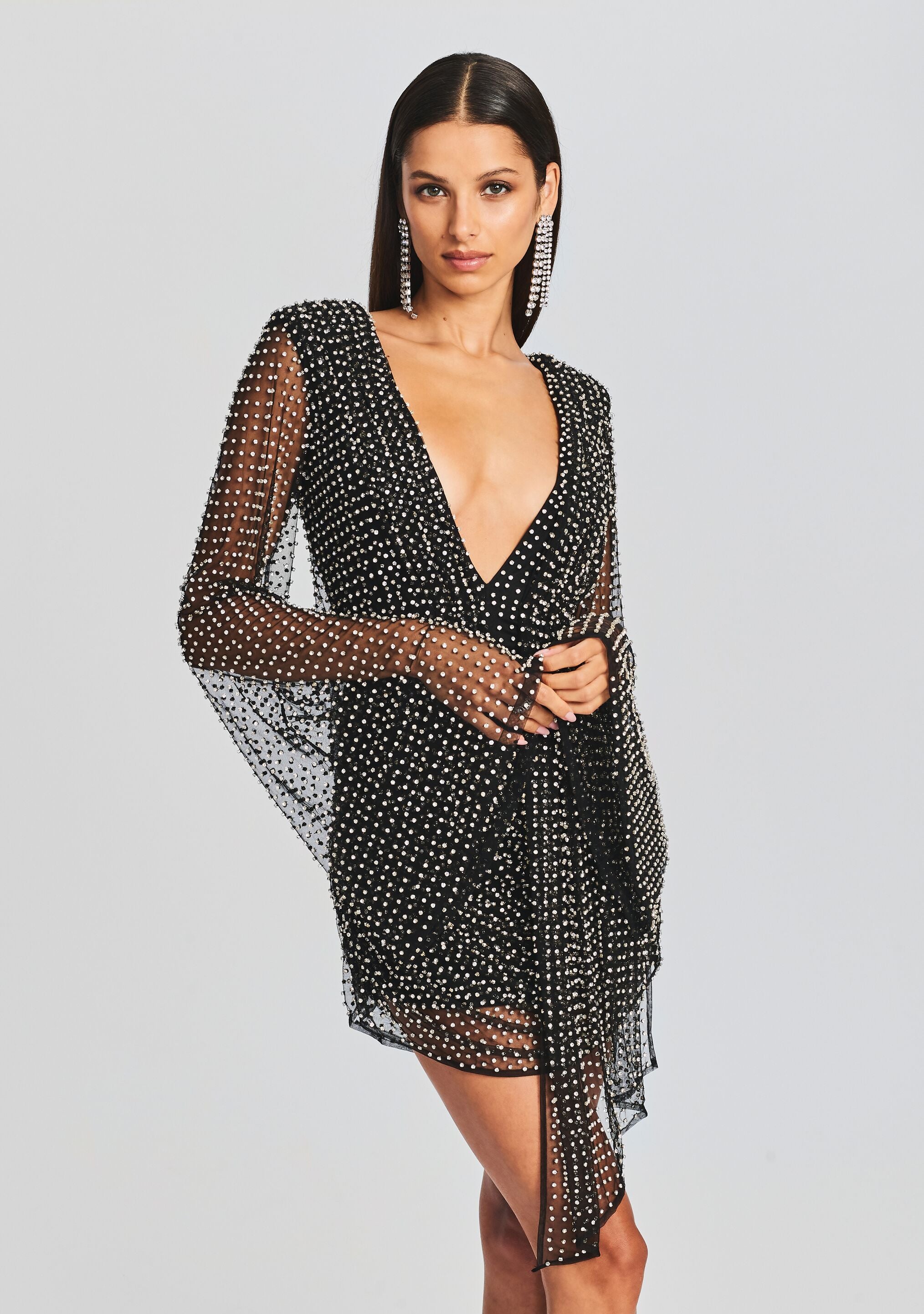Opal Crystal Embellished Dress-Stylulu