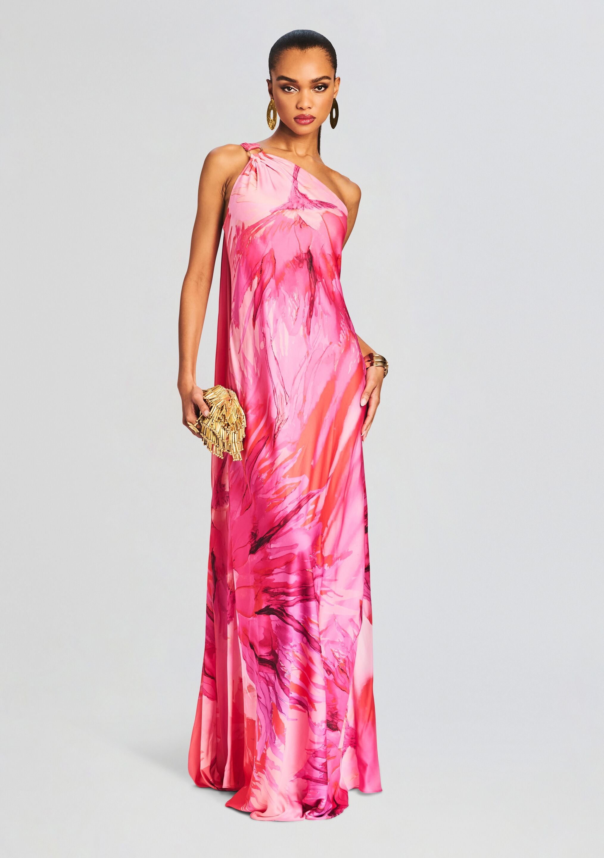 Abira One Shoulder Long Dress-Stylulu