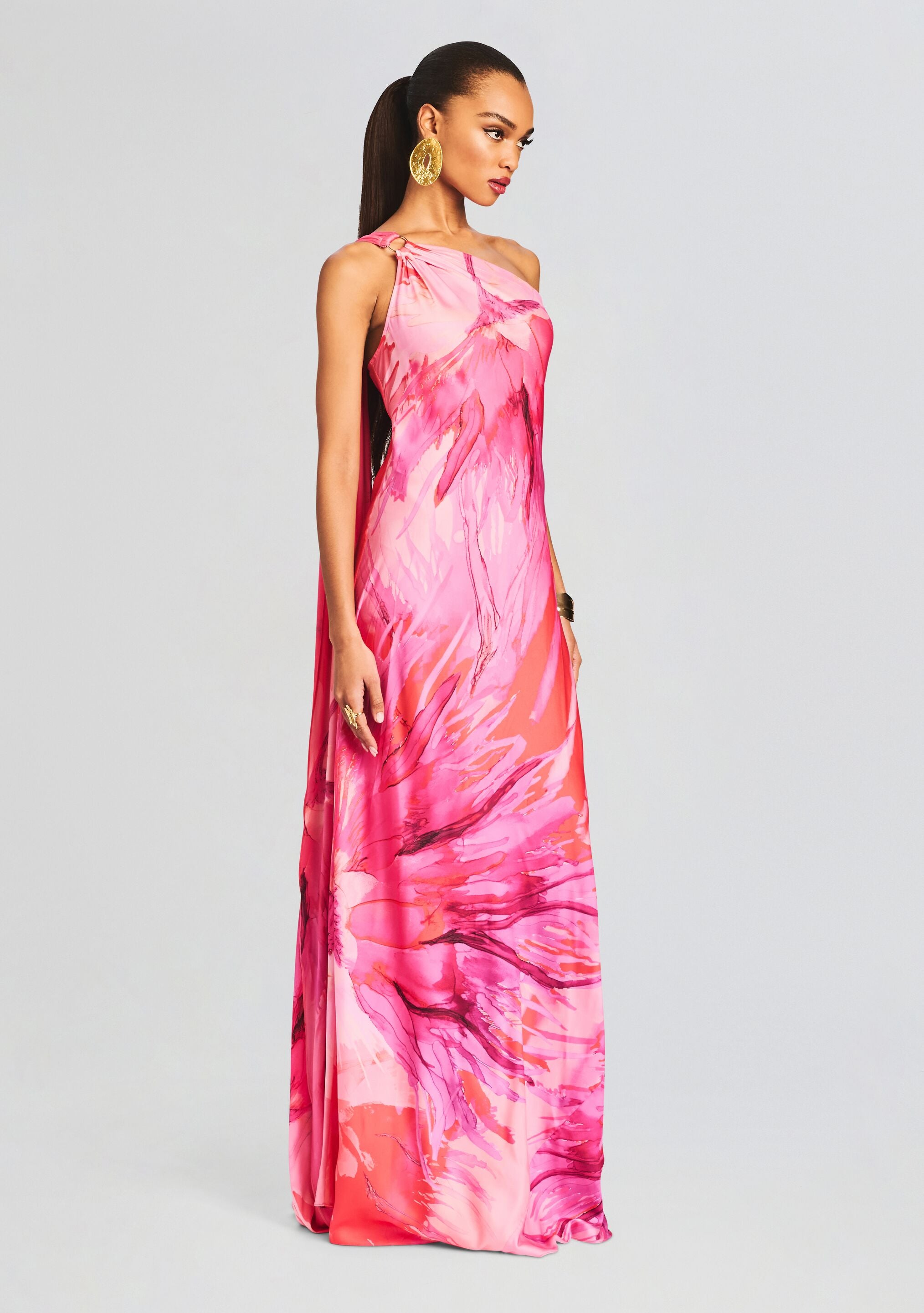 Abira One Shoulder Long Dress-Stylulu