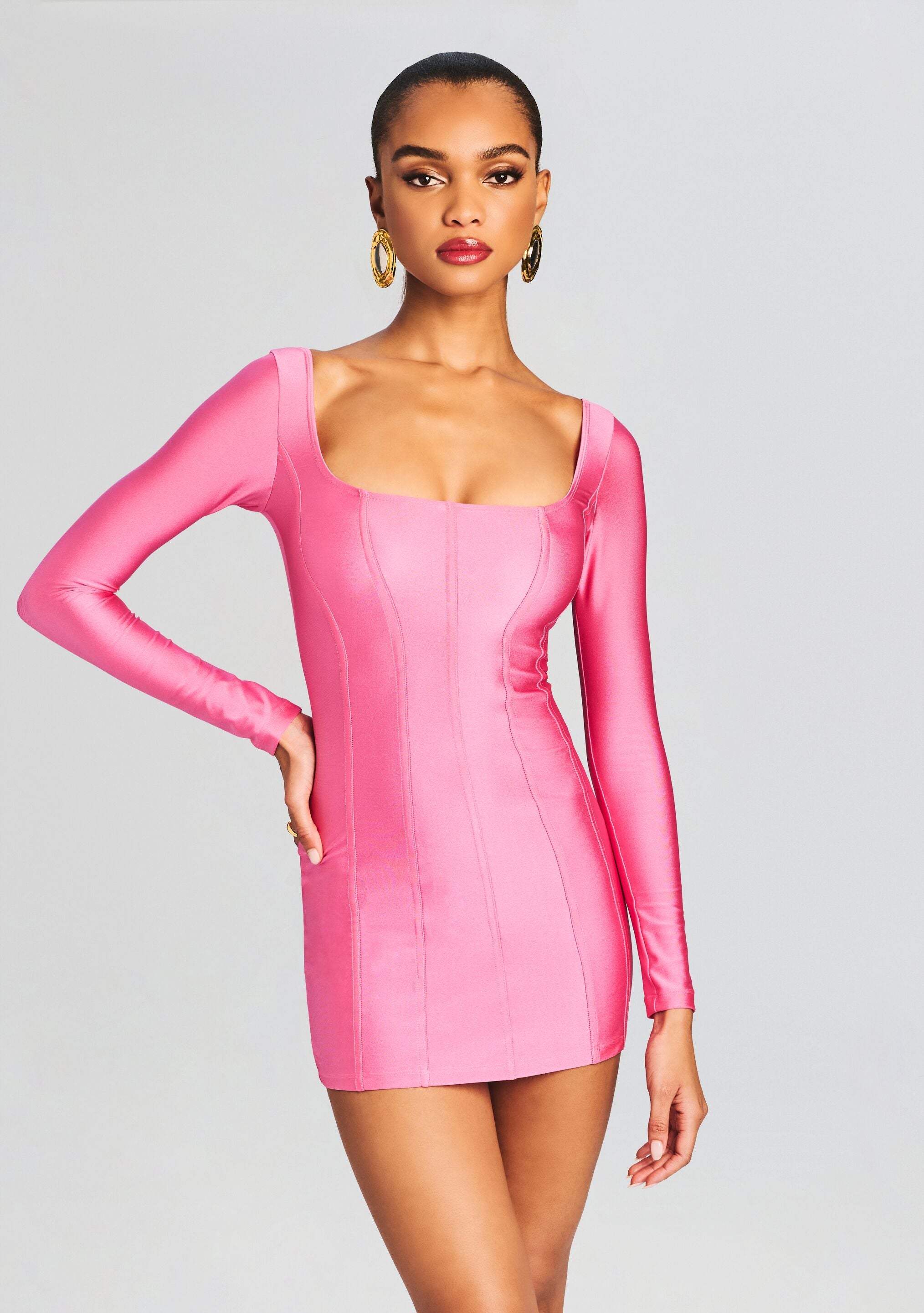 Chiara Lycra Mini Dress-Stylulu