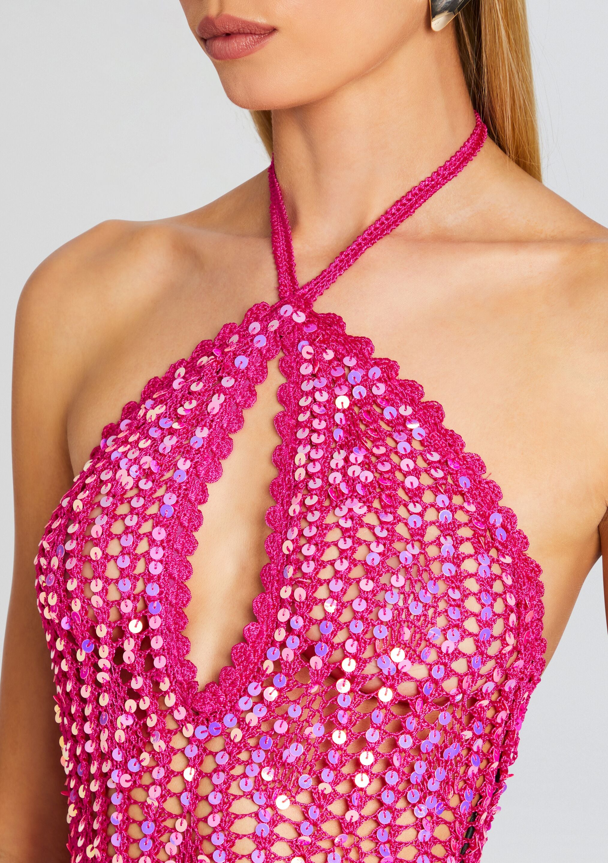 Massie Sequin Crochet Dress-Stylulu