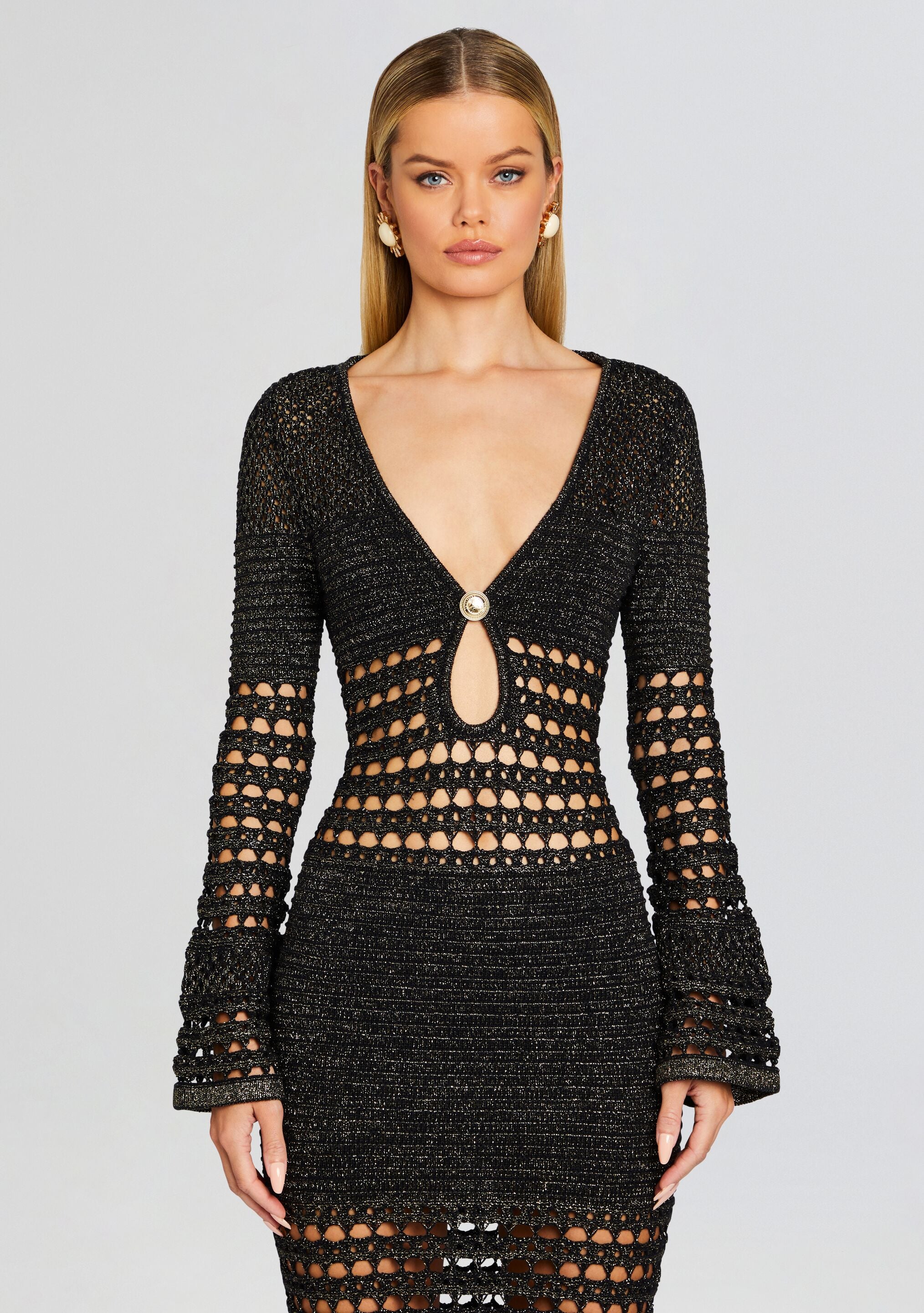 Elvana Knit Crochet Dress-Stylulu