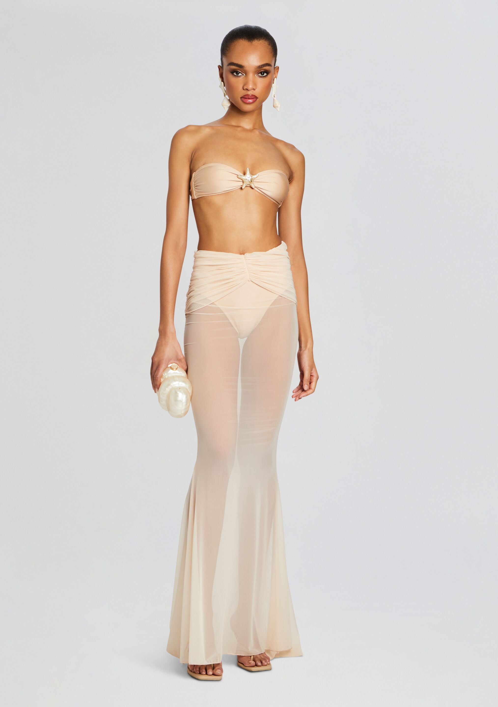 Christine Mesh Maxi Skirt-Stylulu