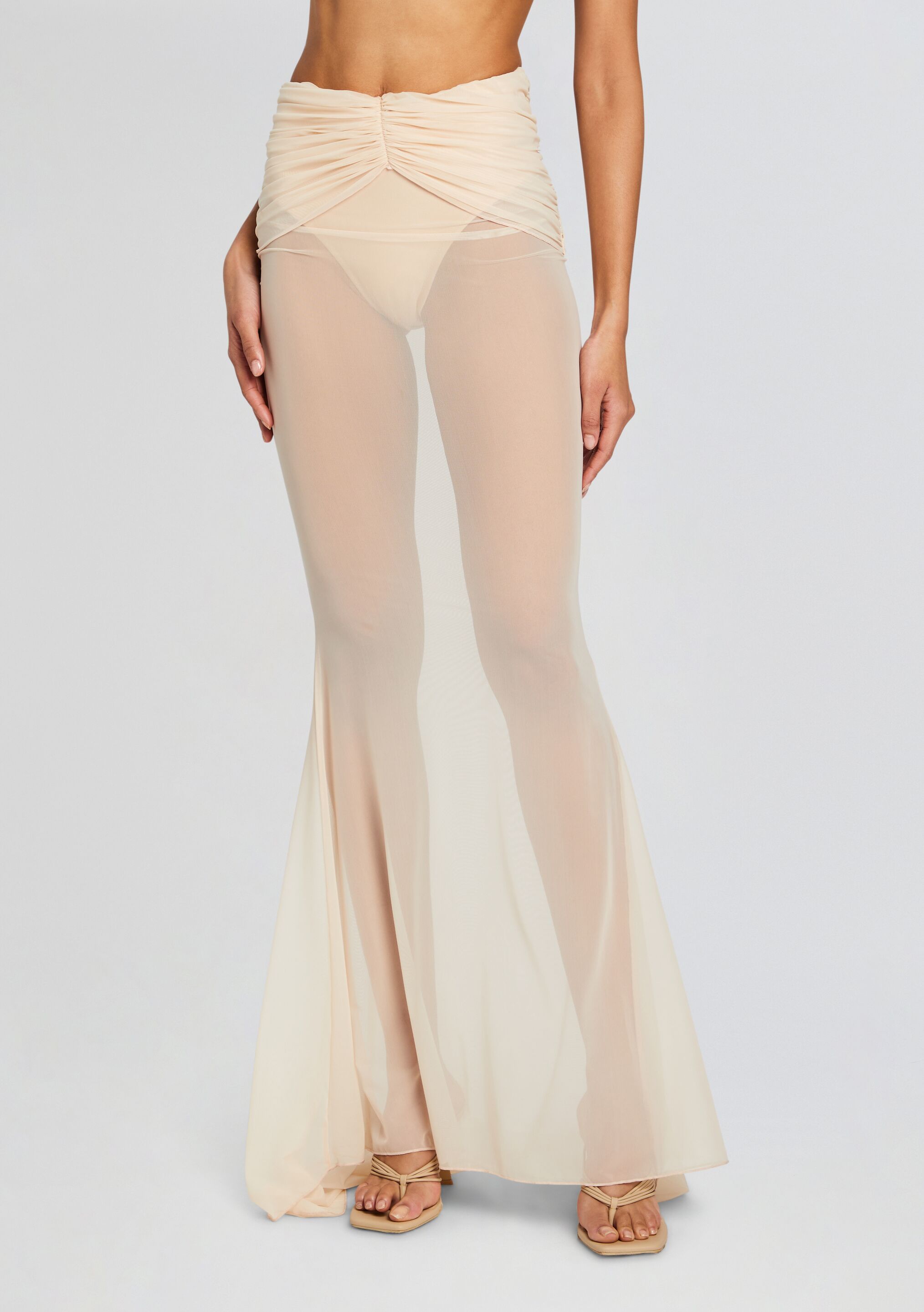 Christine Mesh Maxi Skirt-Stylulu