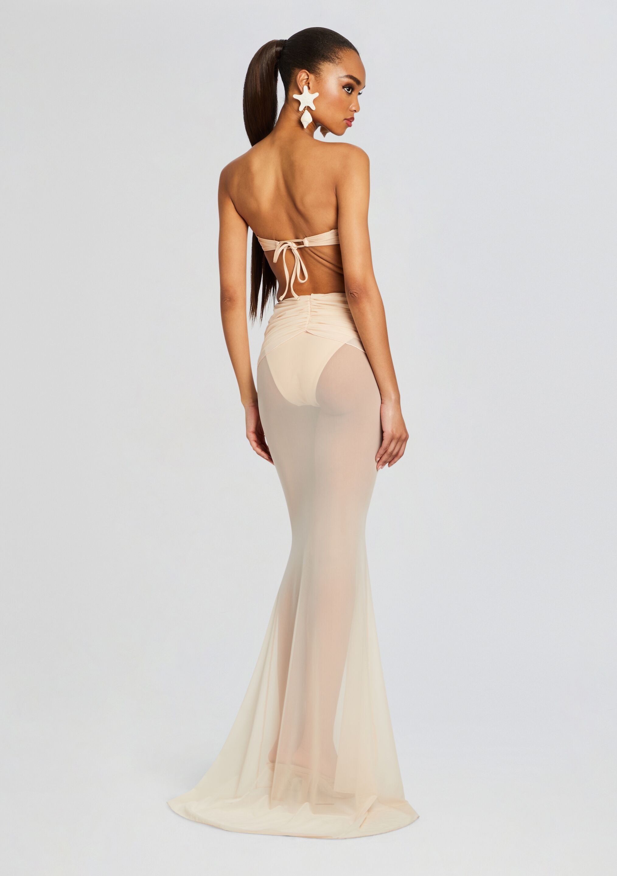 Christine Mesh Maxi Skirt-Stylulu