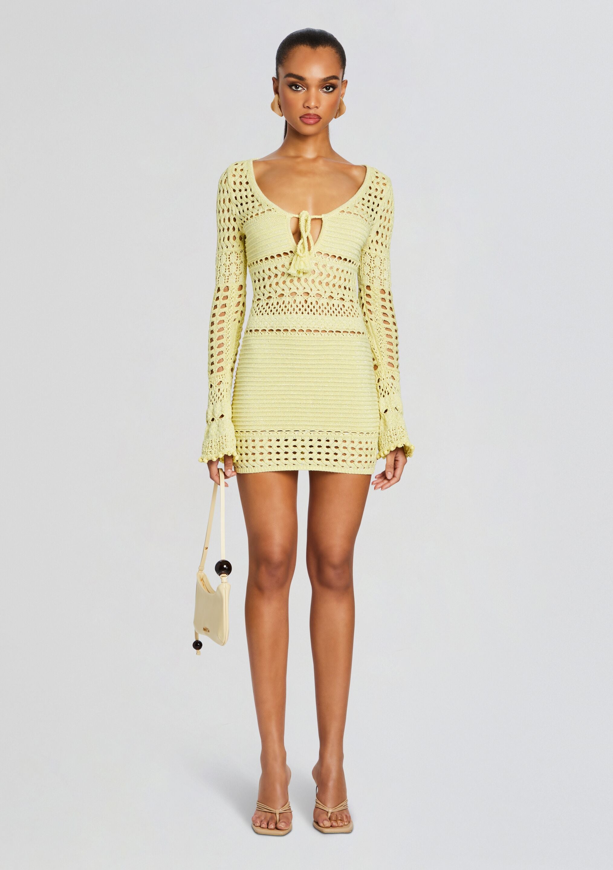 Peony Knit Crochet Dress-Stylulu