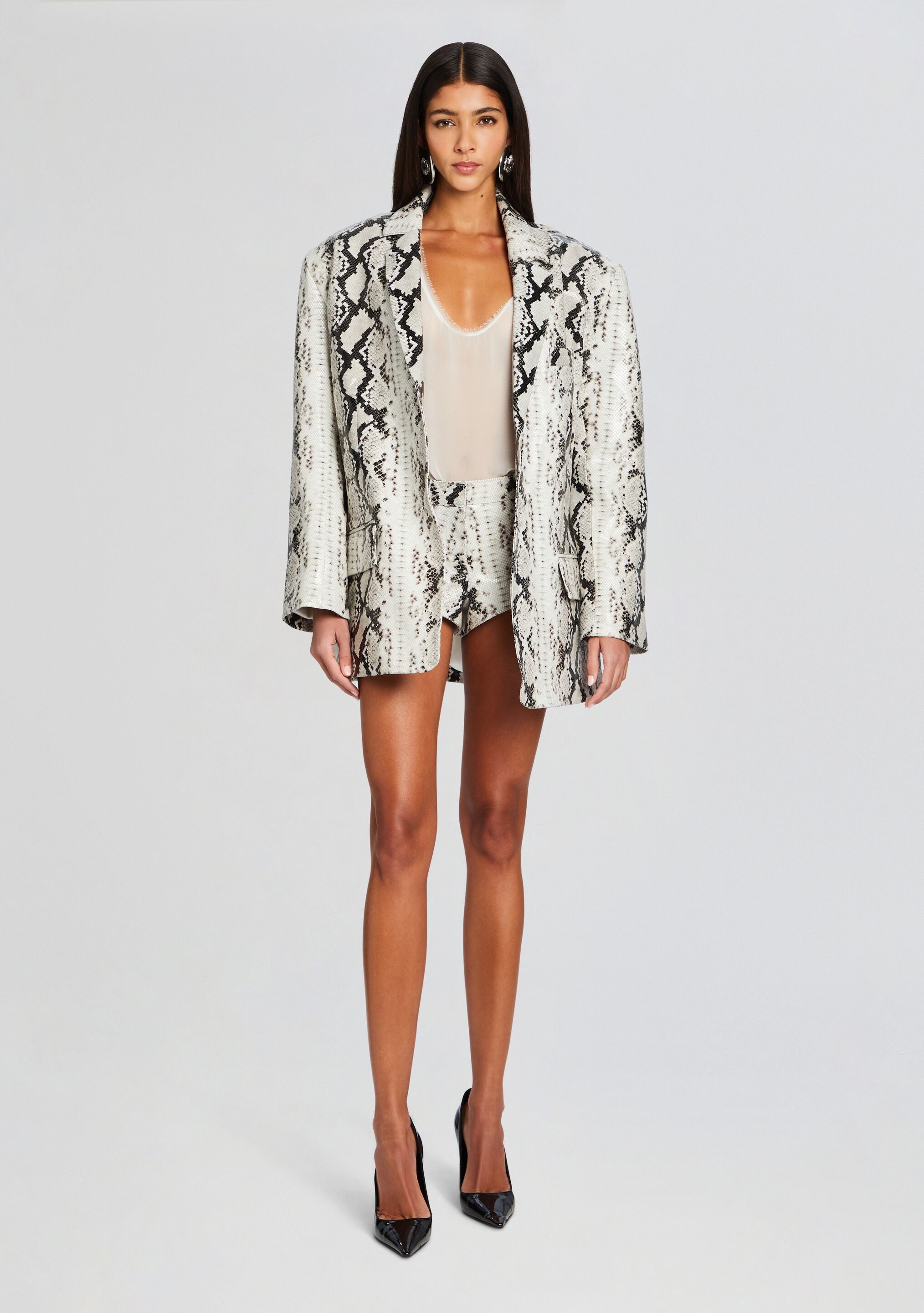 Chloe Leather Blazer-Stylulu
