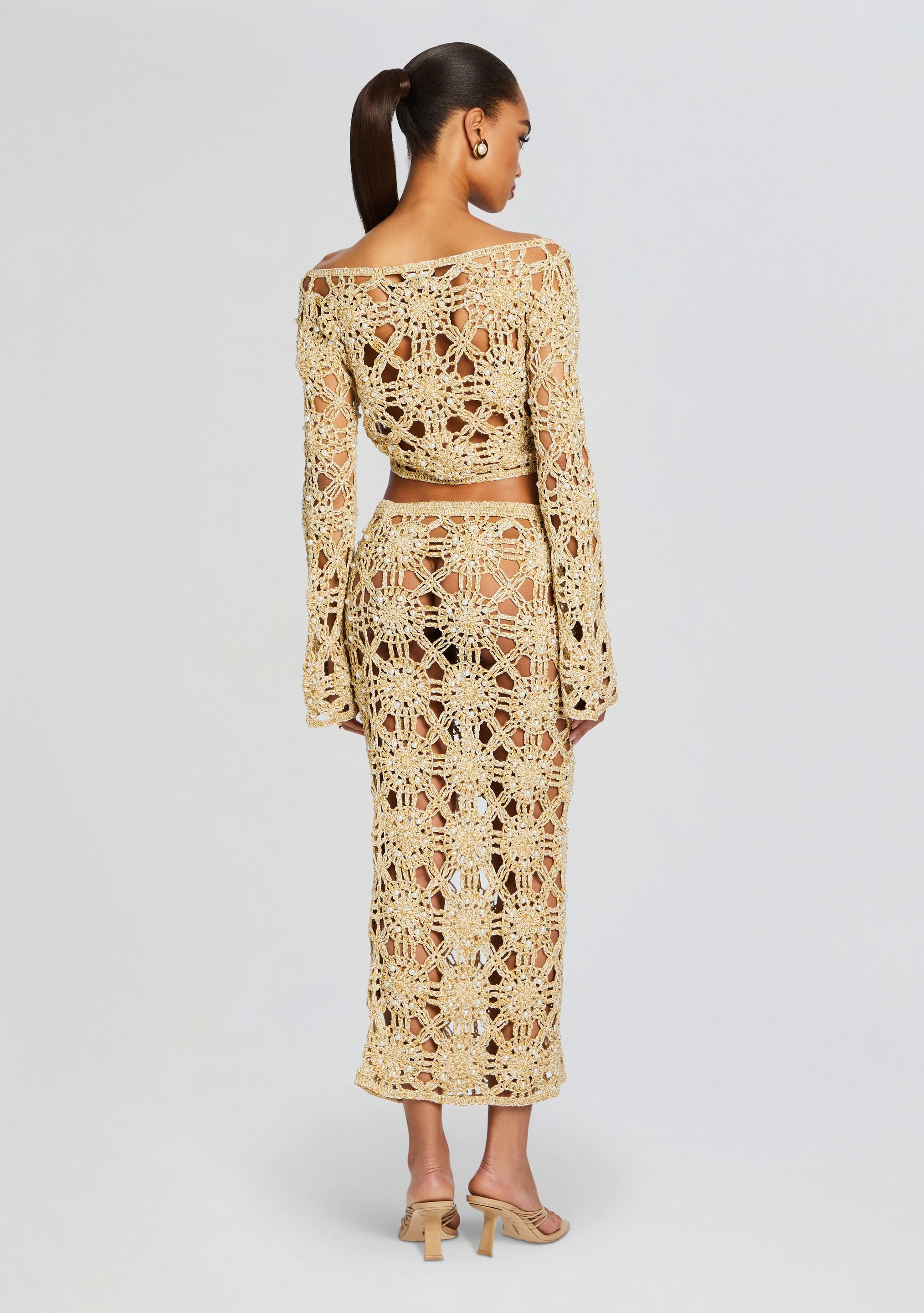 Sofie Knit Crochet Skirt-Stylulu