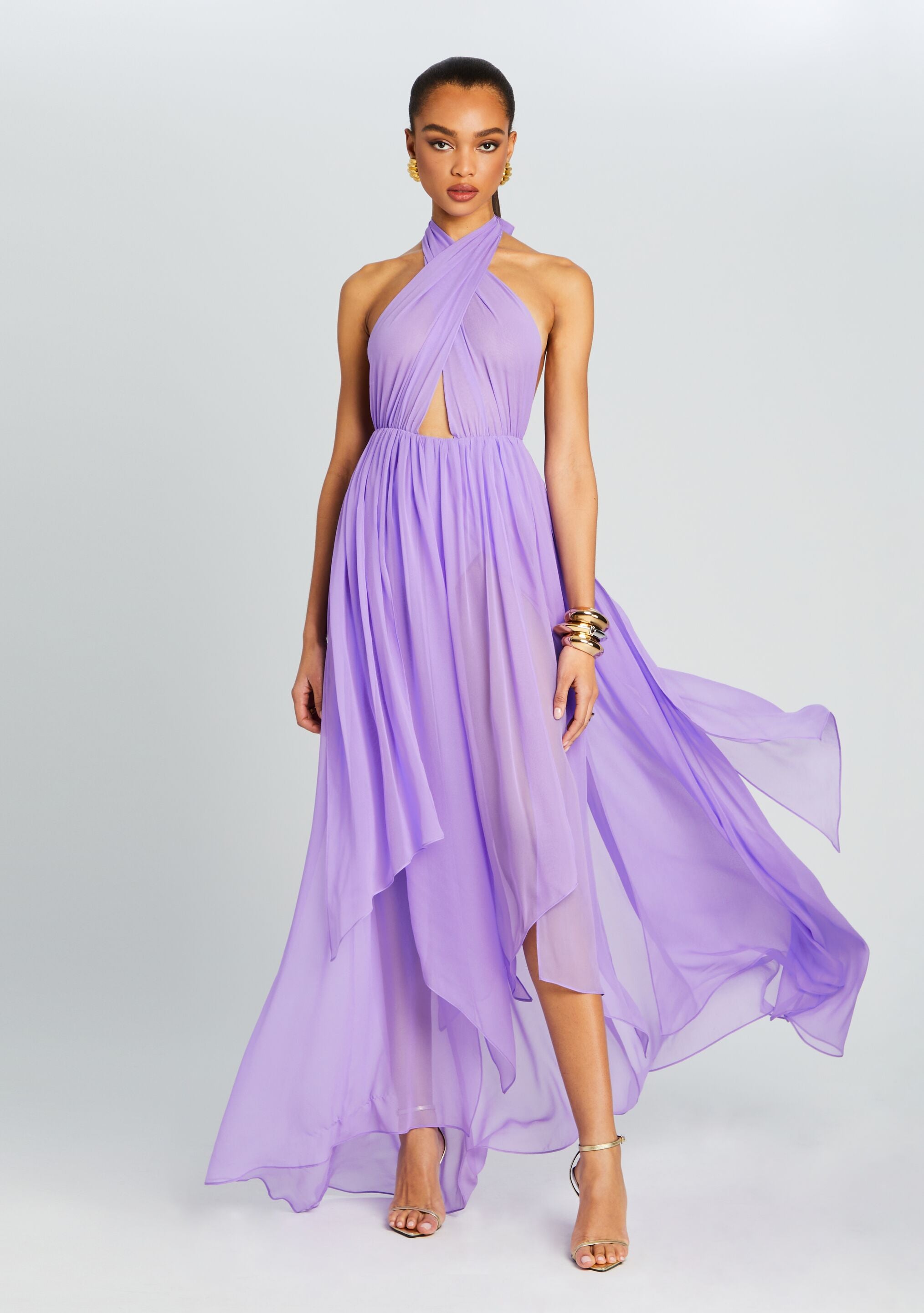 Ina Silk Chiffon Dress-Stylulu