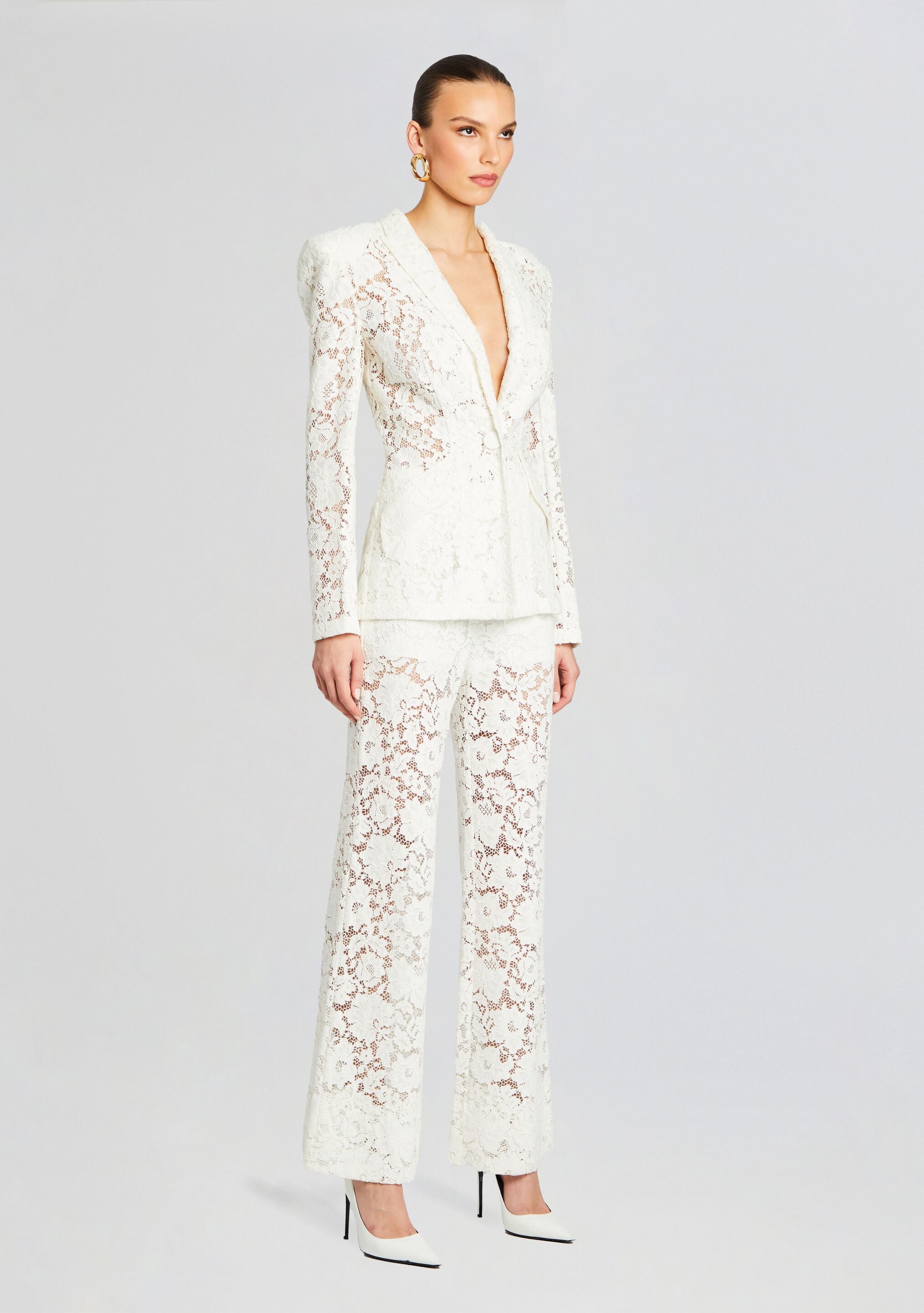 London Lace Flared Pants-Stylulu