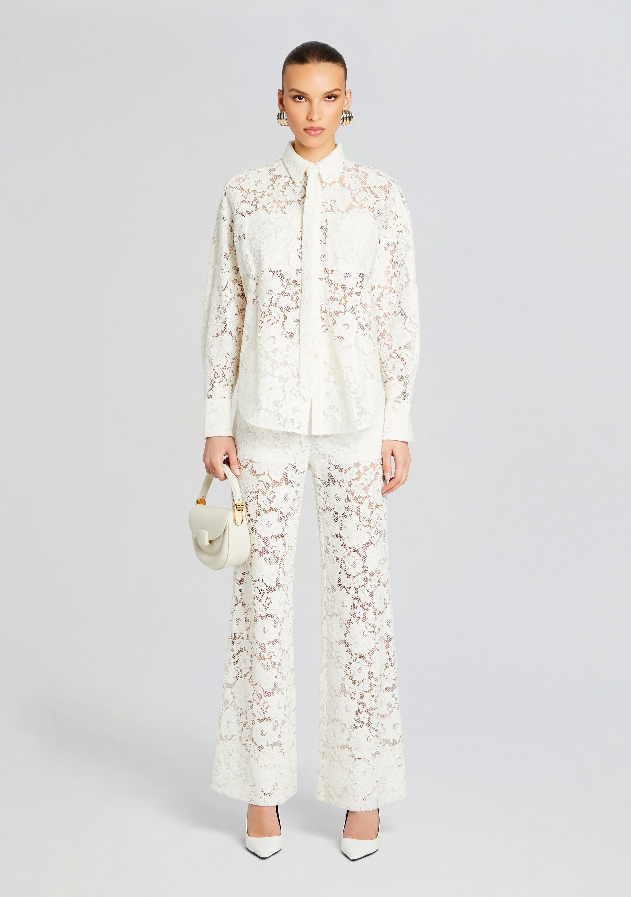 Oversized Lace Shirt-Stylulu